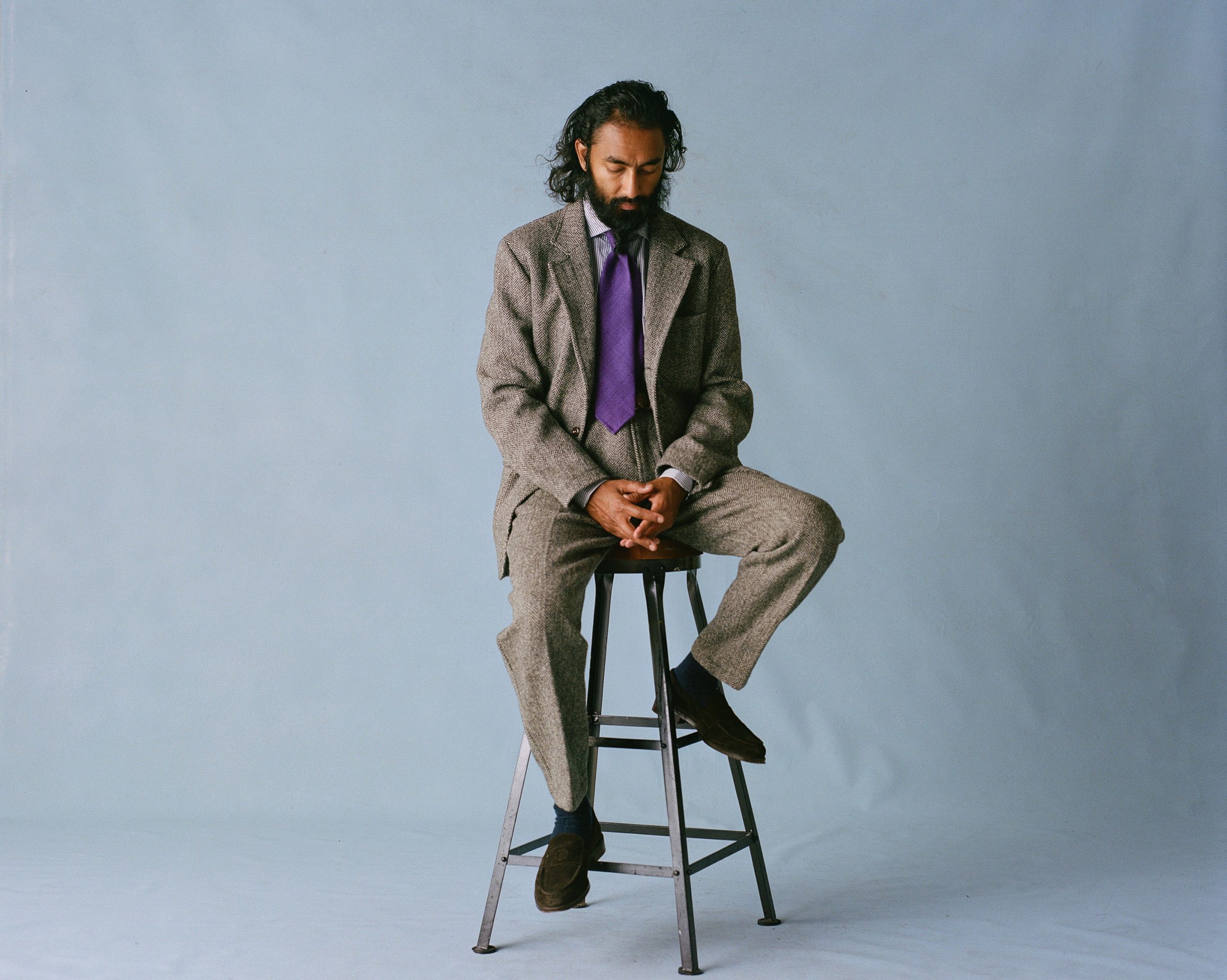 Grey Harris Tweed One Pleat Games Trousers - Image 7