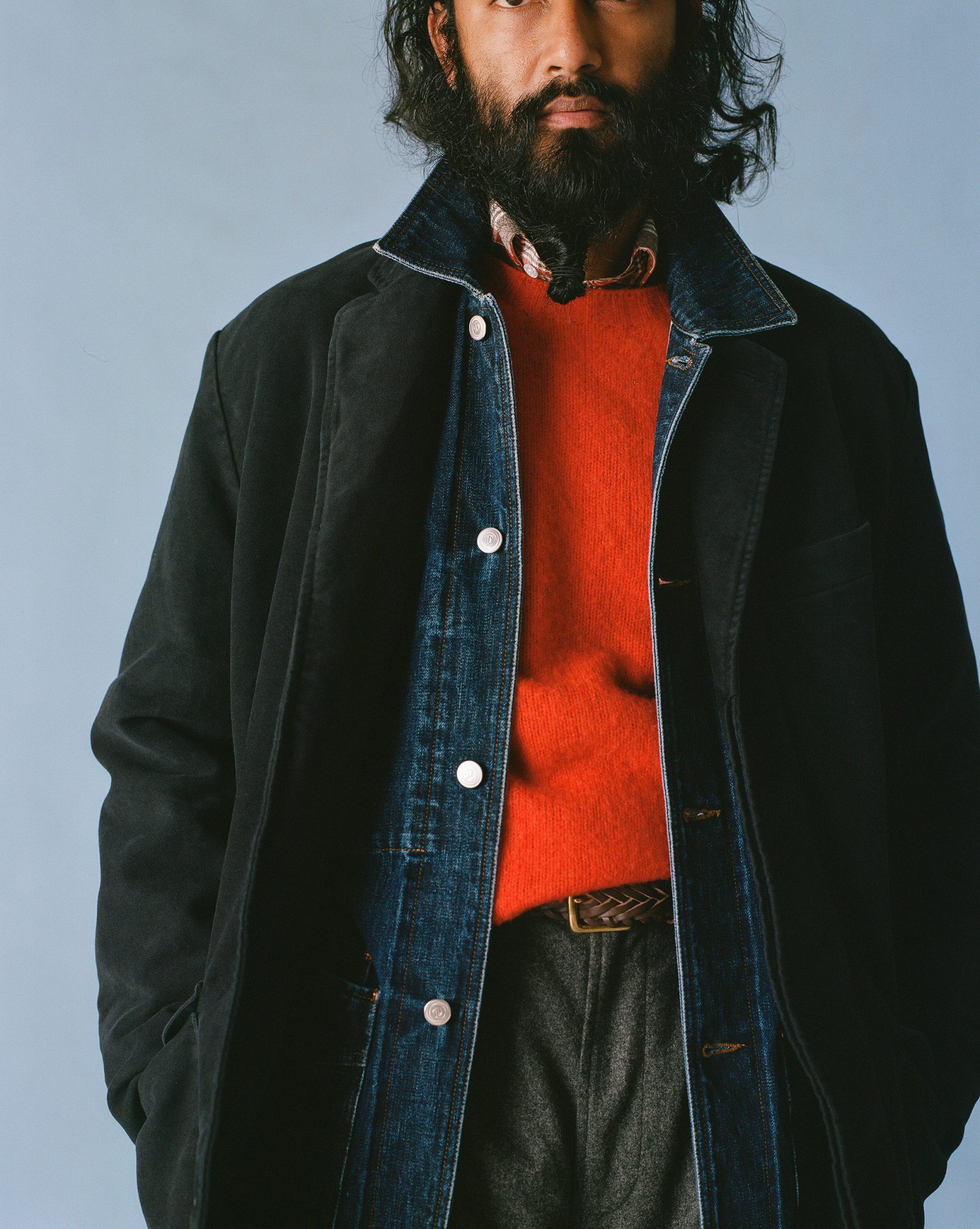 Stone Wash Selvedge Denim Five-Pocket Chore Jacket - Image 10