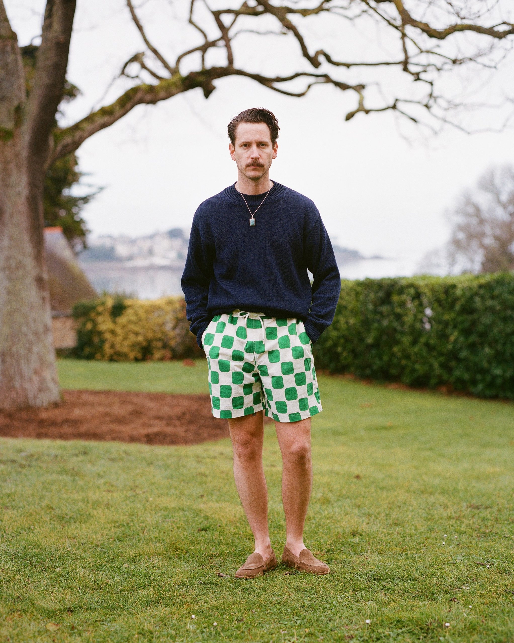 Navy Cotton Mock Neck Jumper - Image 6