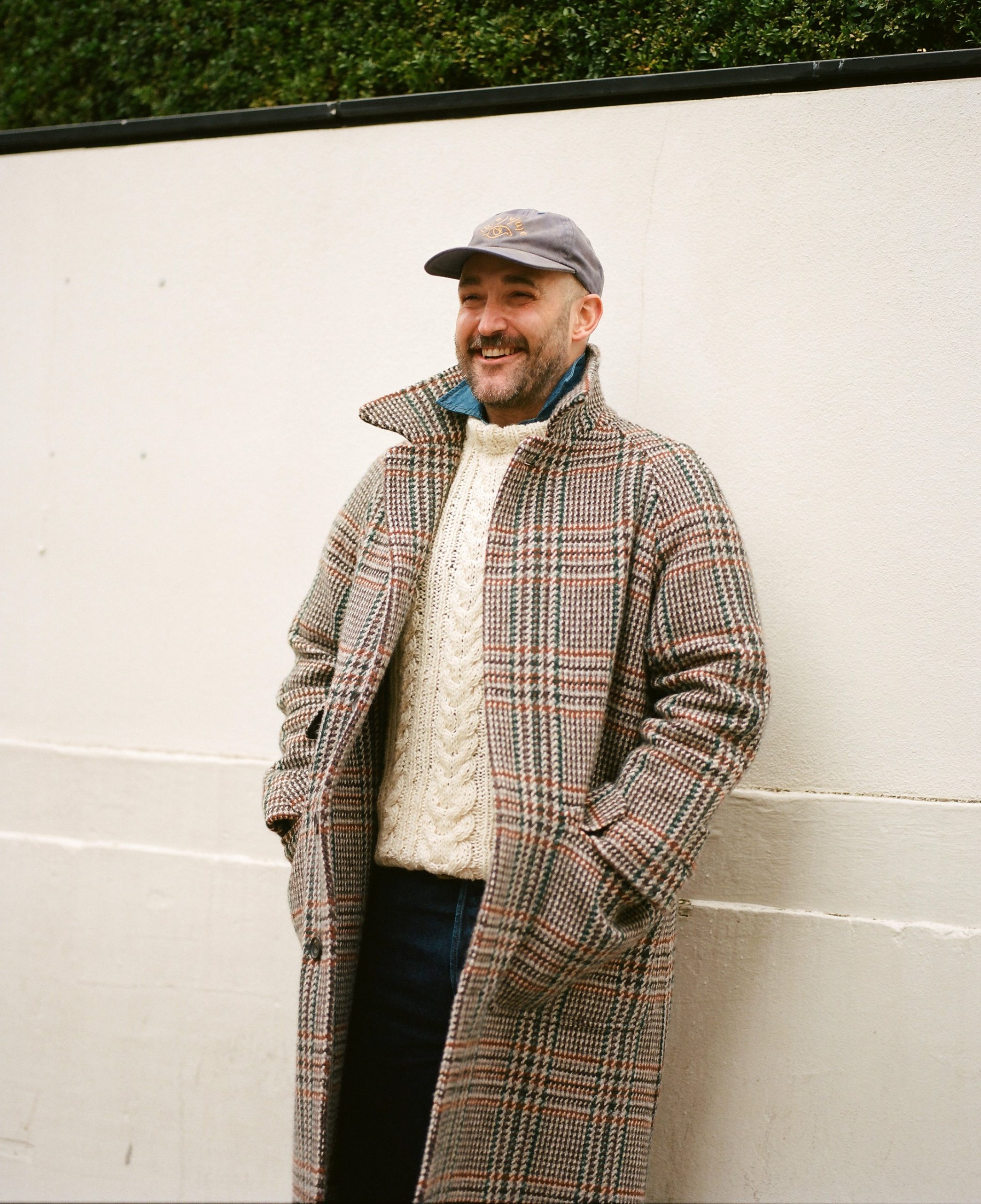 Chamula for Drake's Ecru Cable Knit Merino Jumper - Image 6