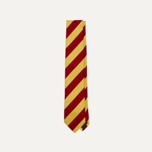 Red and Yellow Broad Stripe Silk Tipped Tie