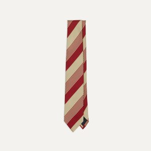 Red and Gold Multi Stripe Silk Tipped Tie