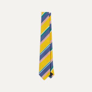 Yellow Multi Stripe Silk Tipped Tie