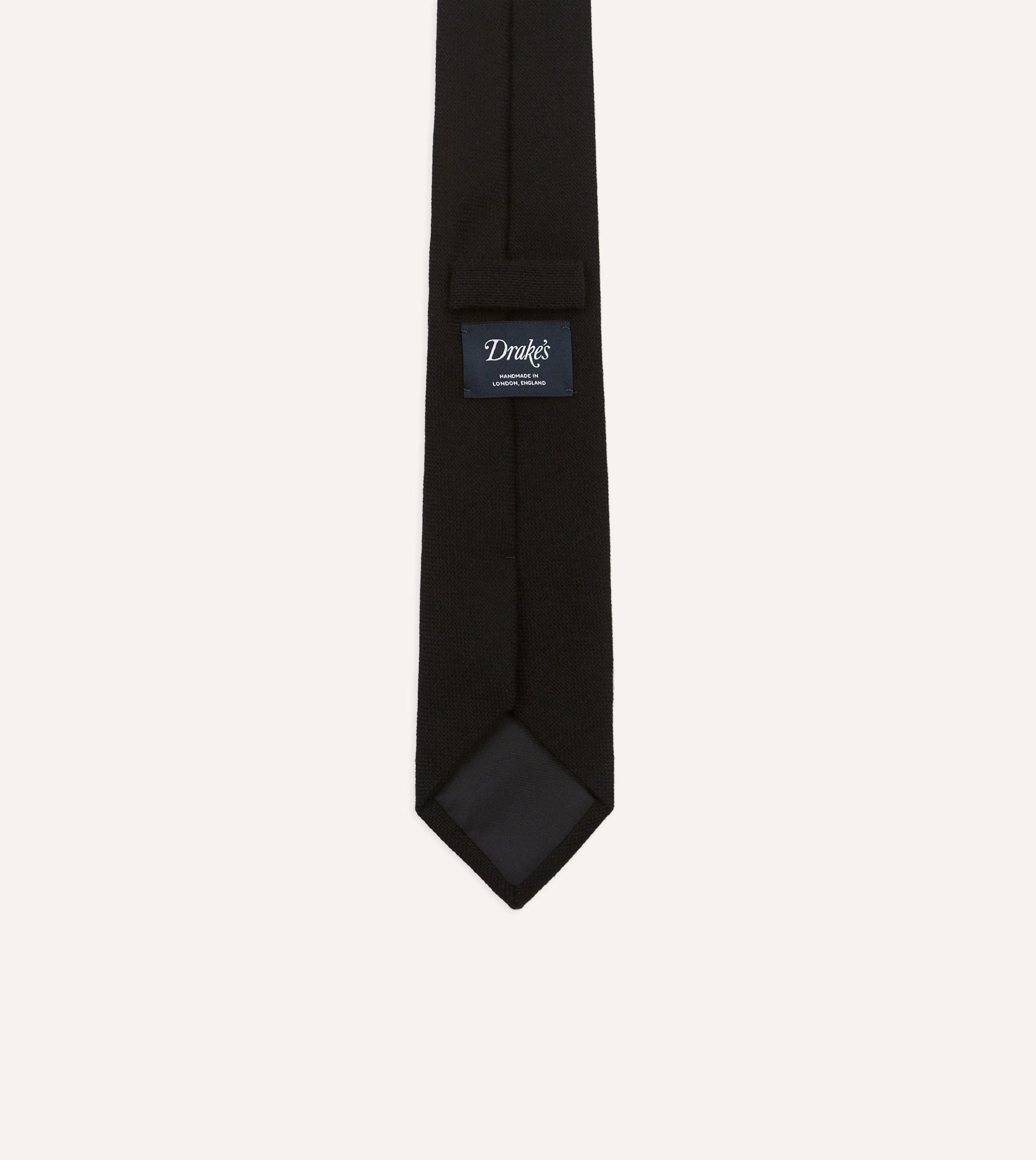 Black Pure Cashmere Solid Tipped Tie - Image 3