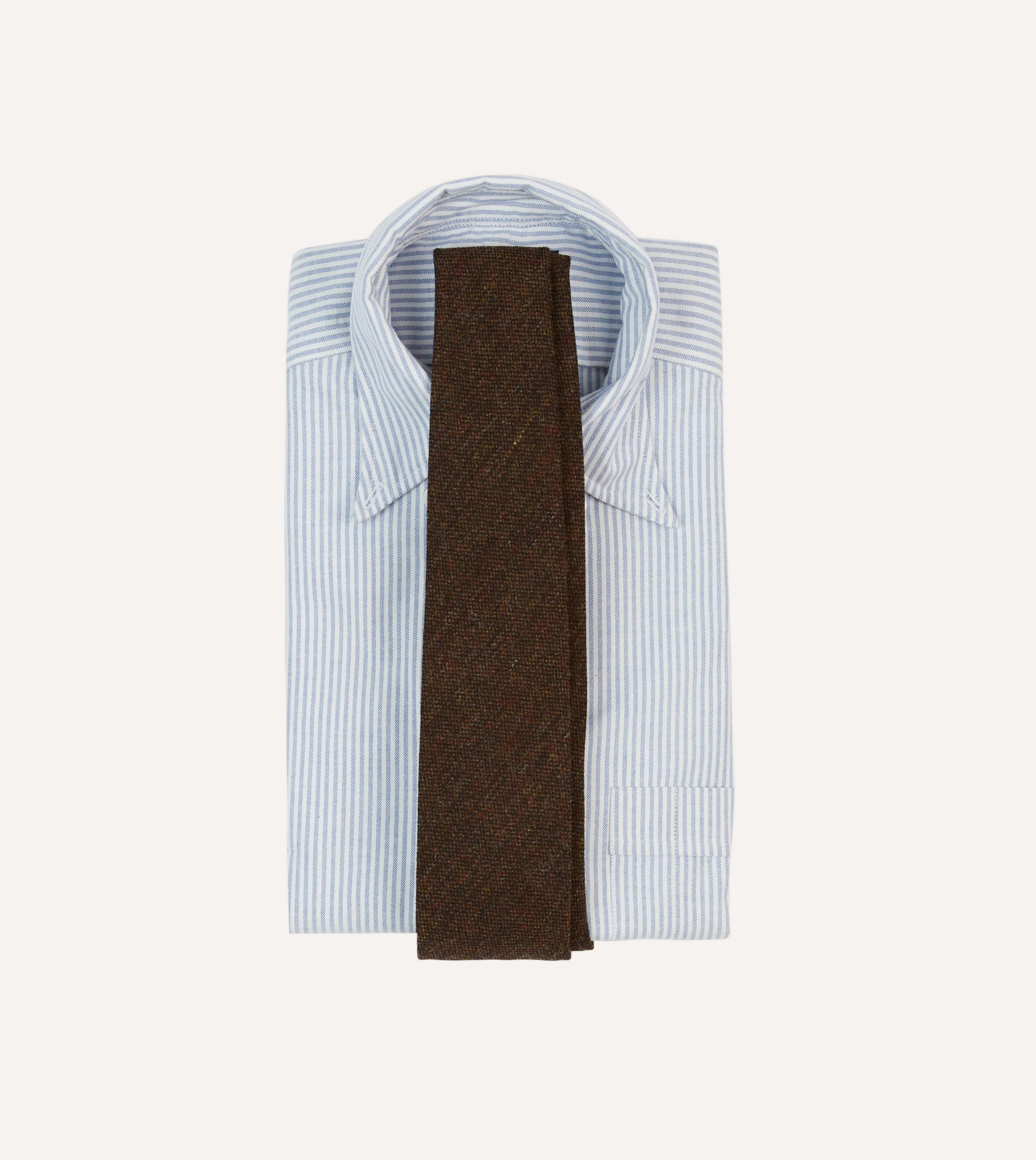 Rust Shetland Wool Tipped Tie - Image 2