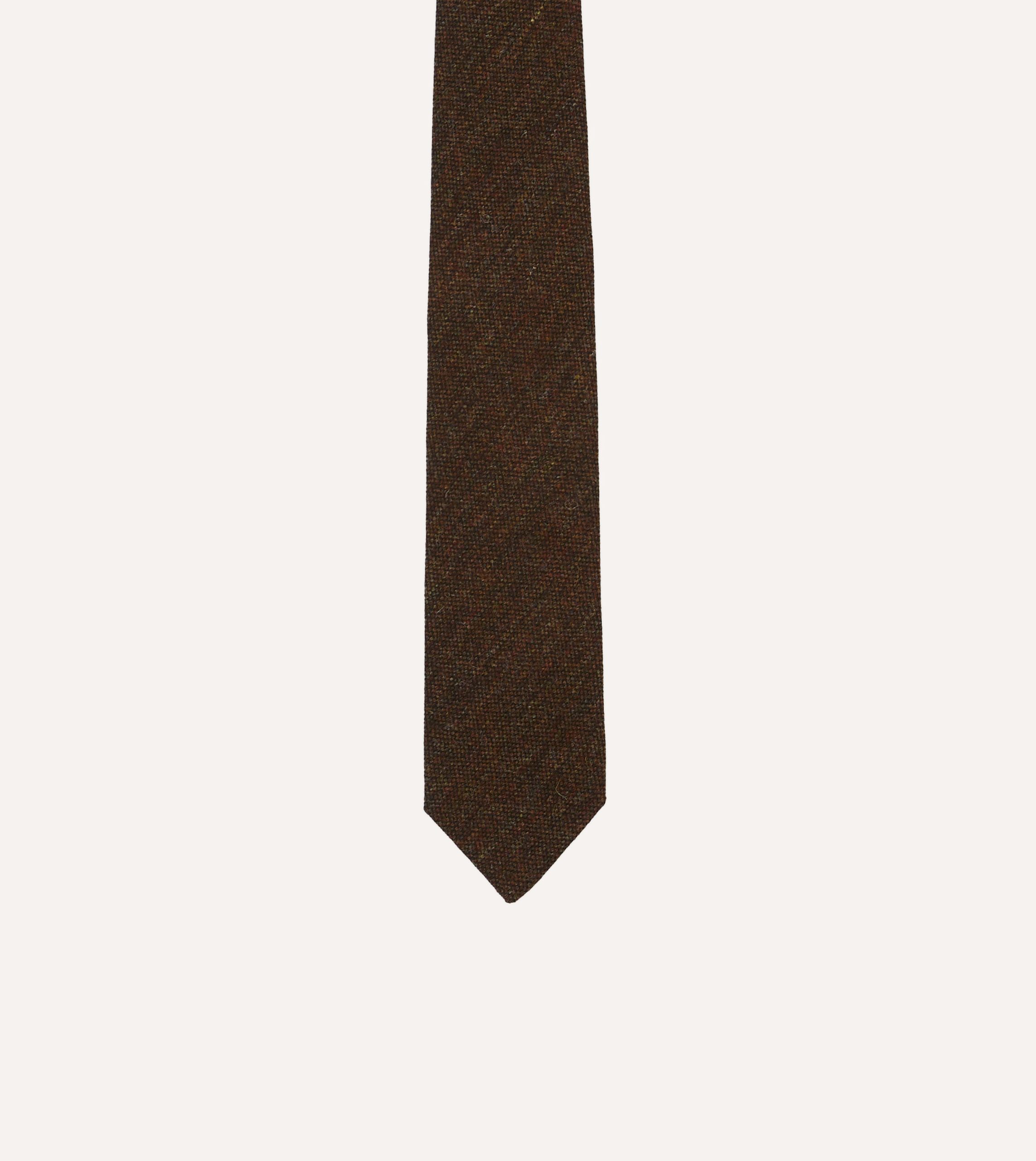 Rust Shetland Wool Tipped Tie - Image 3