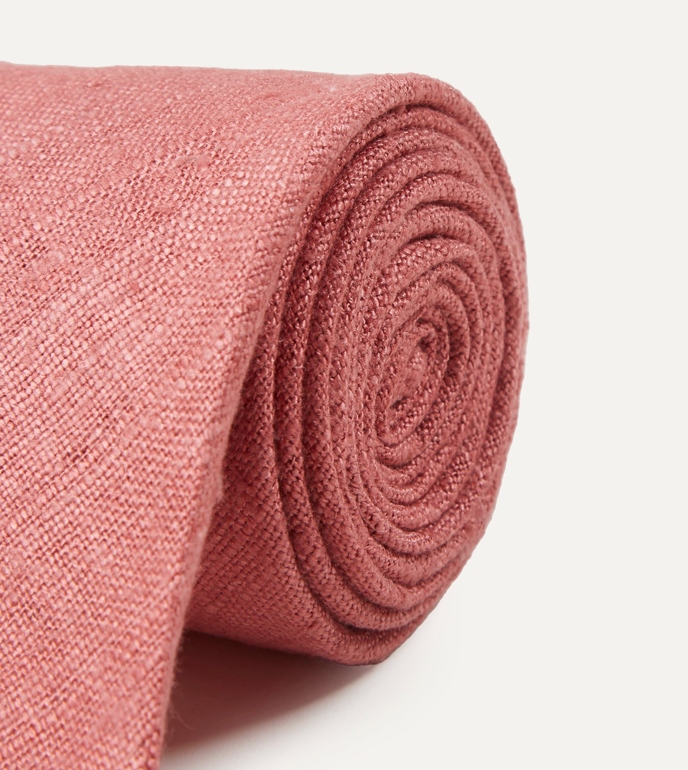 Pink Tussah Hand Rolled Silk Tie - Image 3
