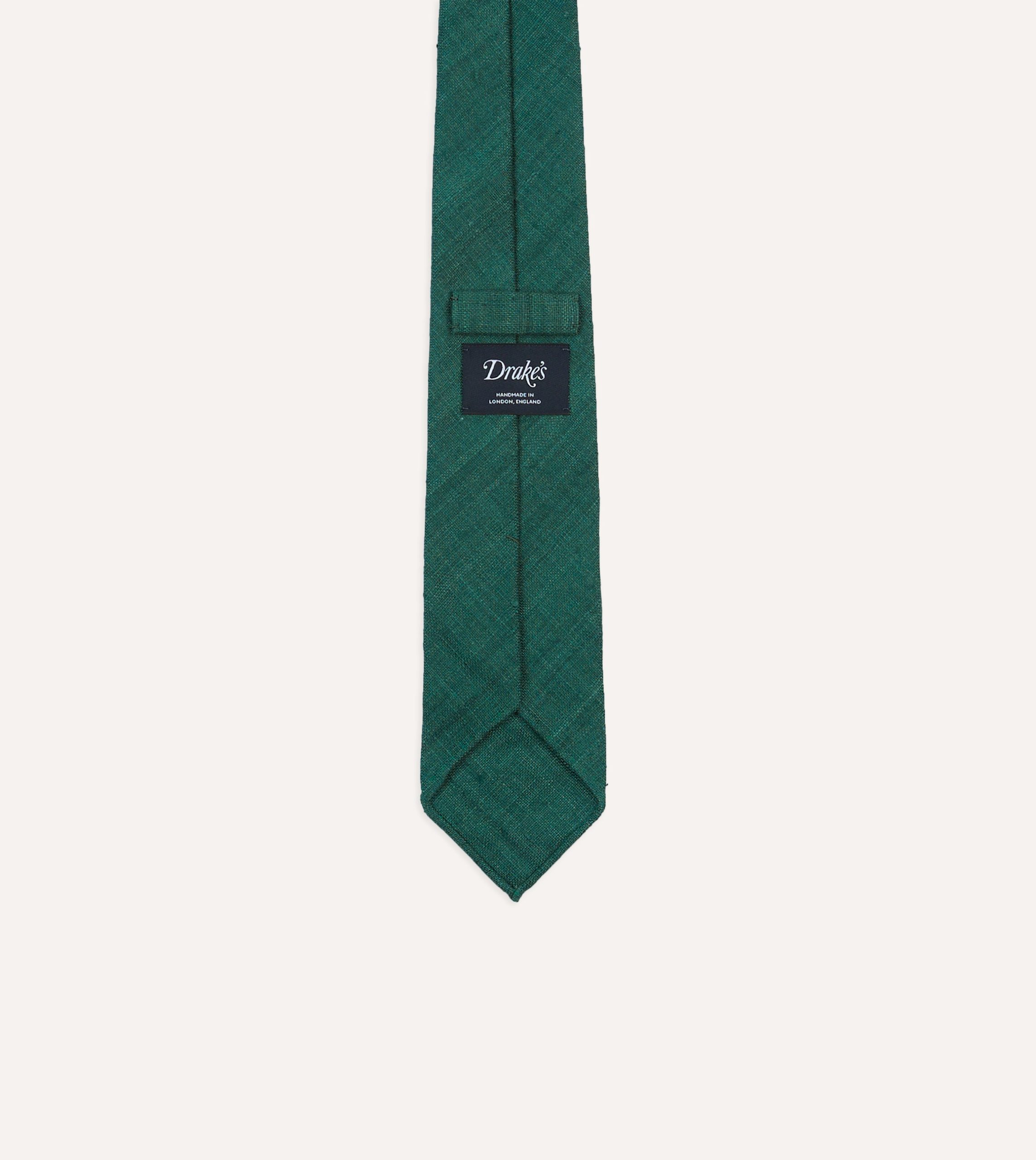 Teal Tussah Hand Rolled Silk Tie - Image 4