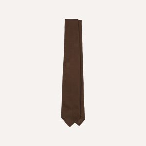 Brown Hand Rolled Large Knot Grenadine Tie