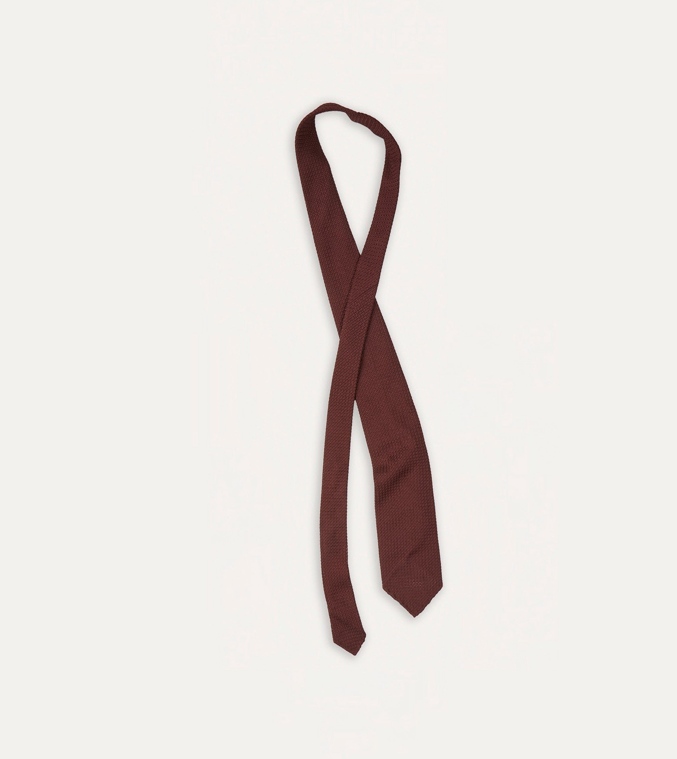 Wine Hand rolled Large Knot Grenadine Tie - Image 4