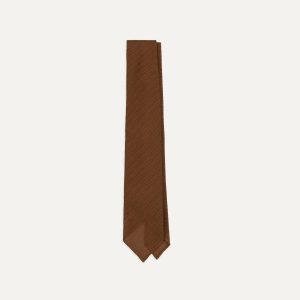 Gold Fine Woven Grenadine Silk Hand Rolled Tie