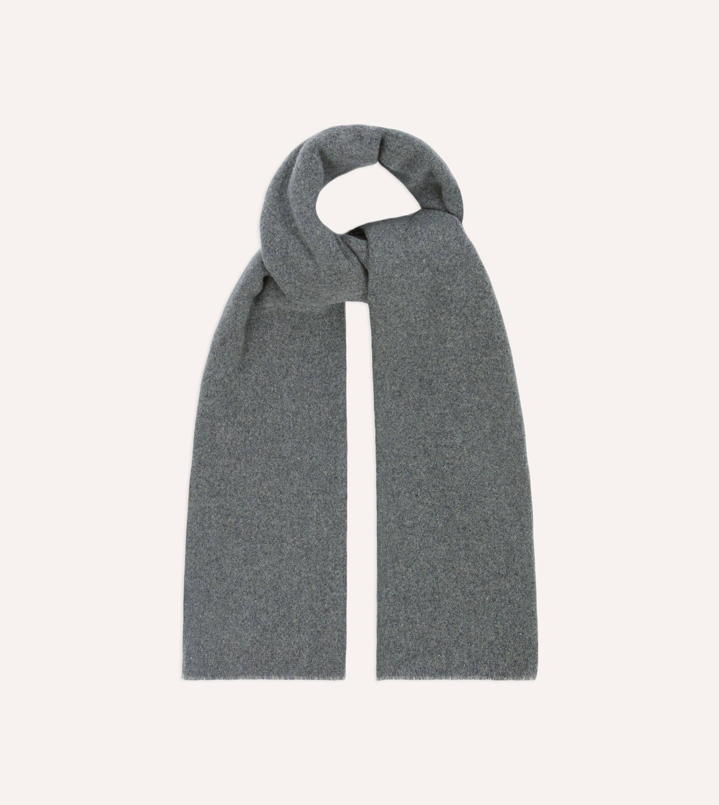 Grey Solid Wool Scarf - Image 4