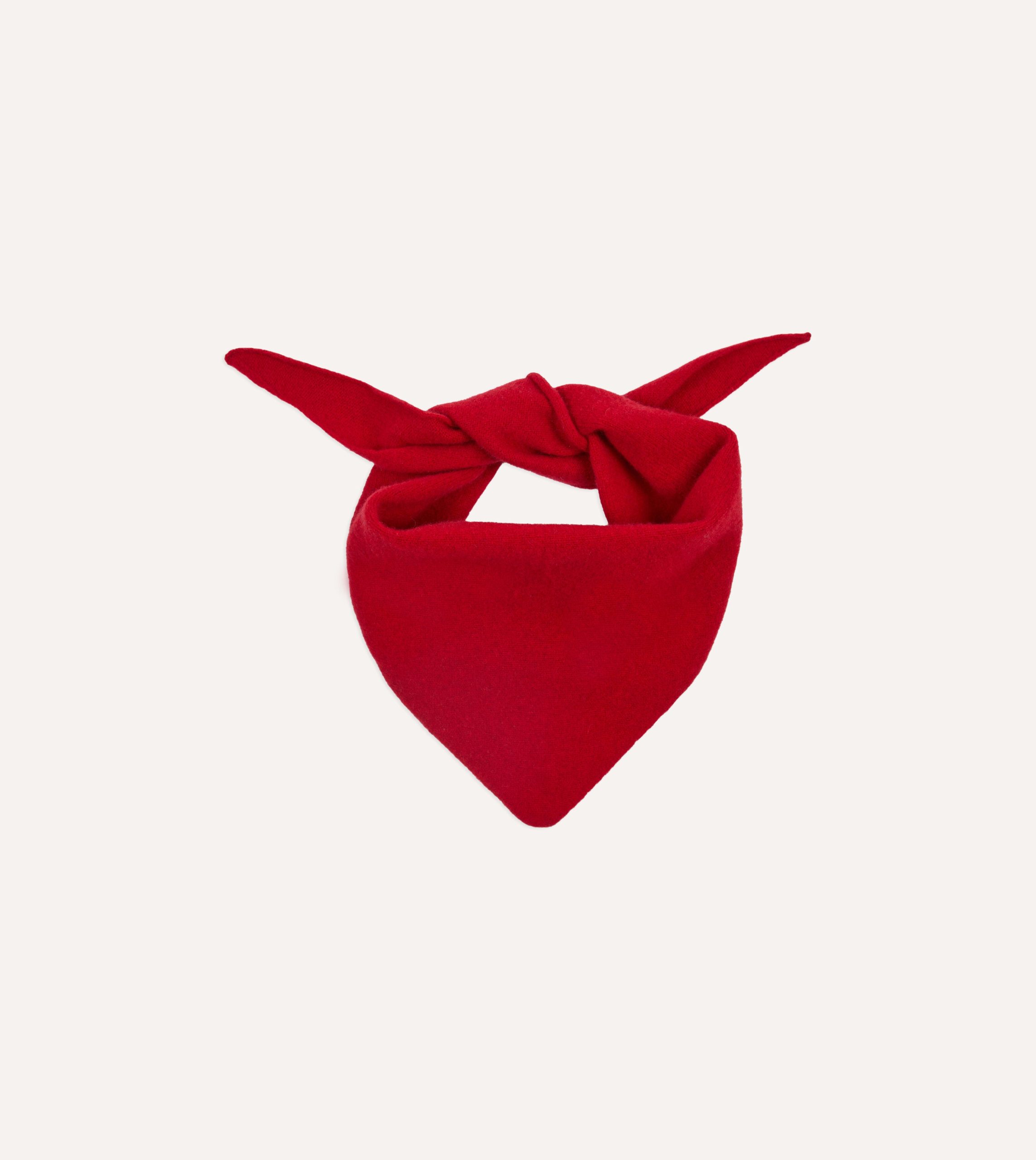 Red Lambswool Triangle Neck Scarf - Image 5