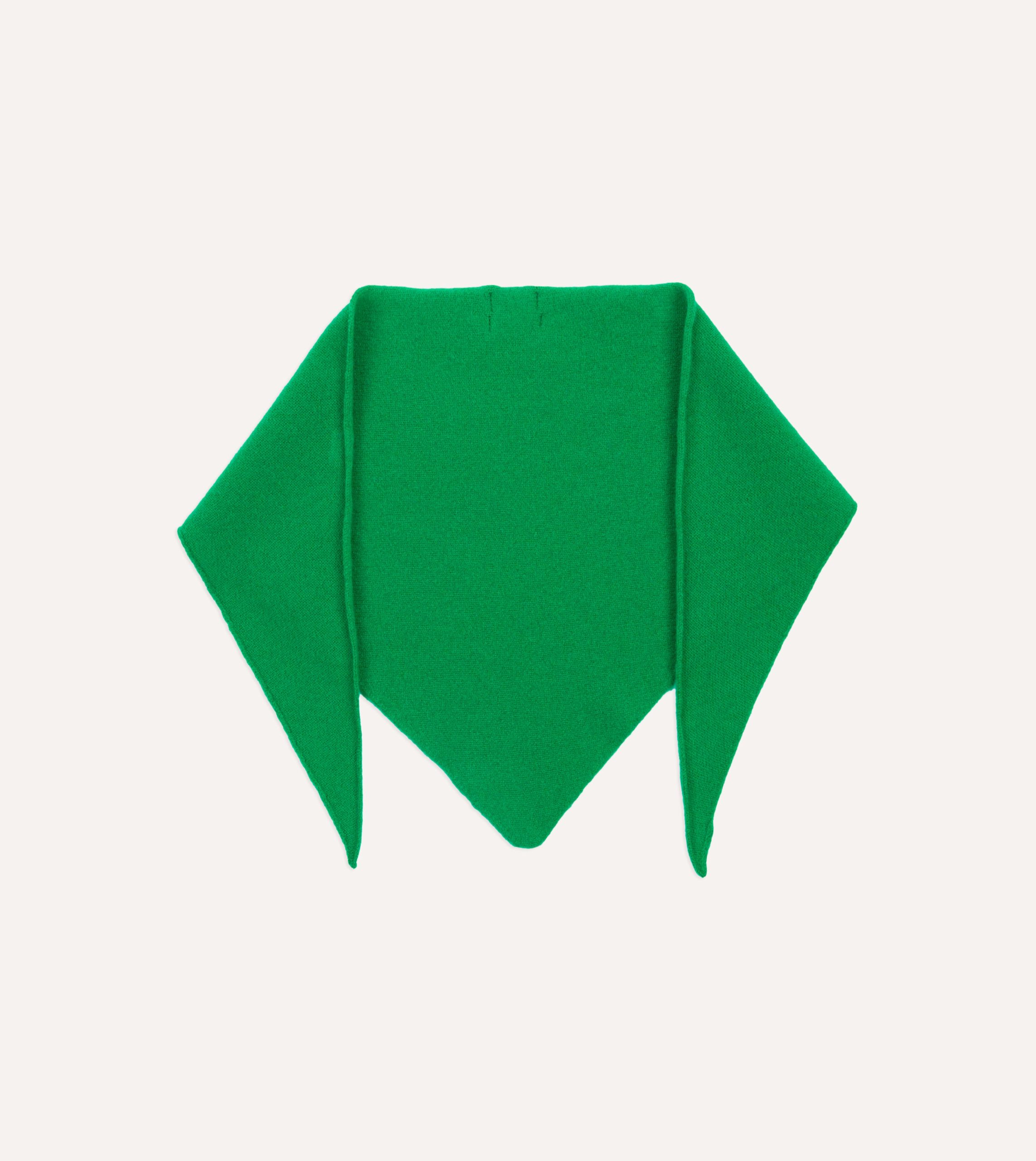 Green Lambswool Triangle Neck Scarf - Image 4