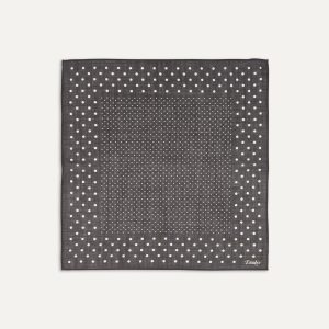 Brown Spots Print Wool-Silk Pocket Square