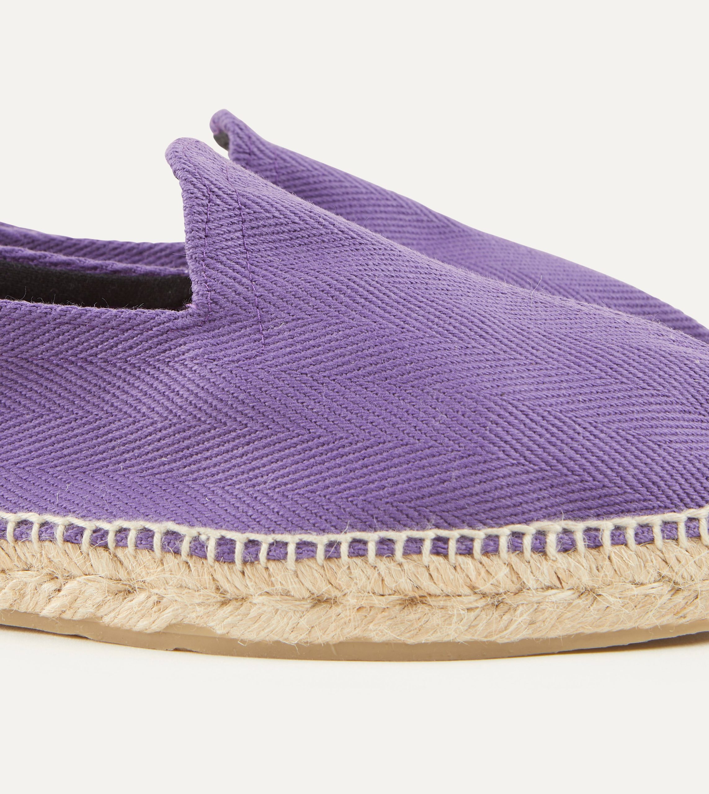 Purple Herringbone Cotton Espadrilles - Image 5