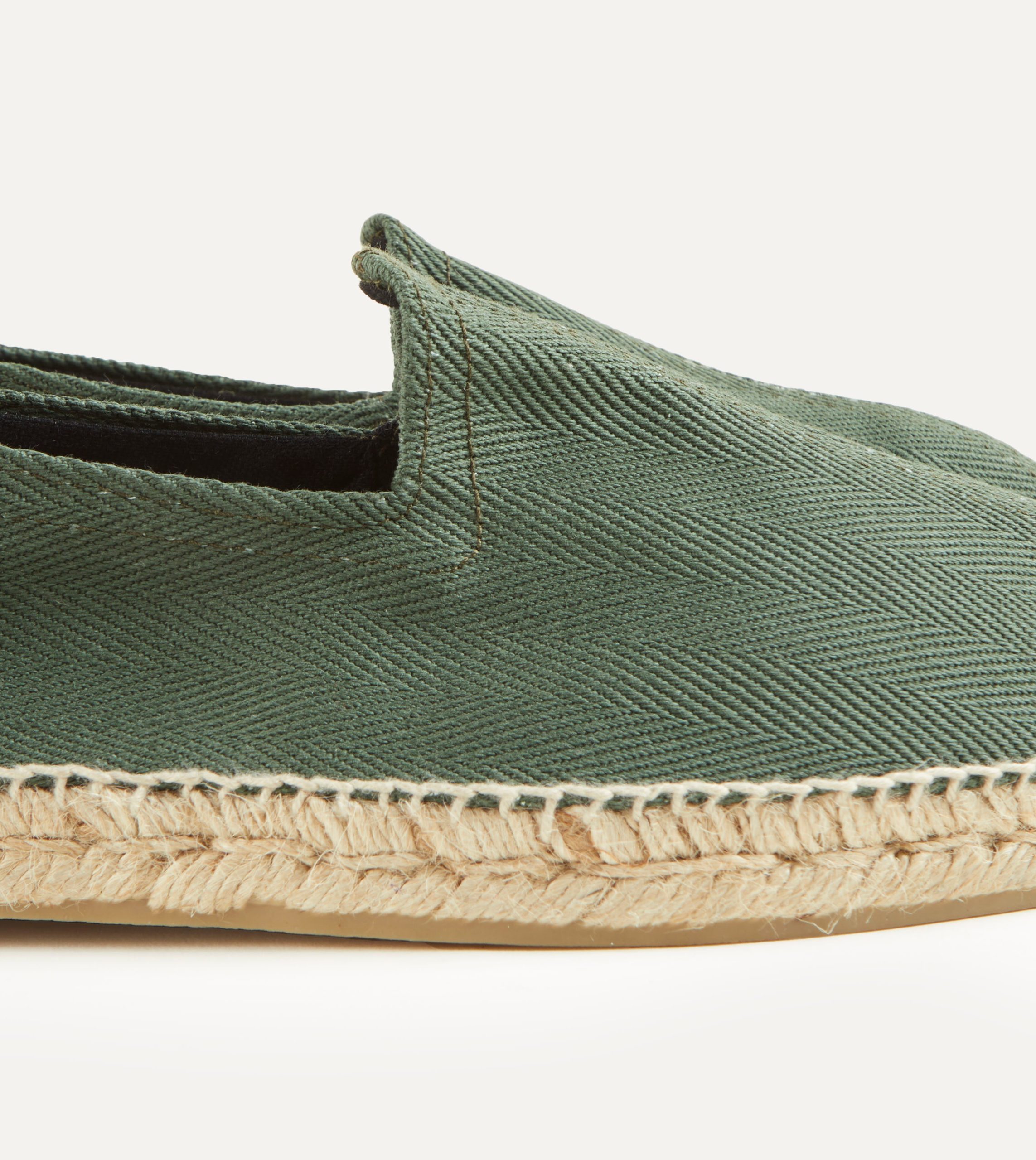 Green Herringbone Cotton Espadrilles - Image 5