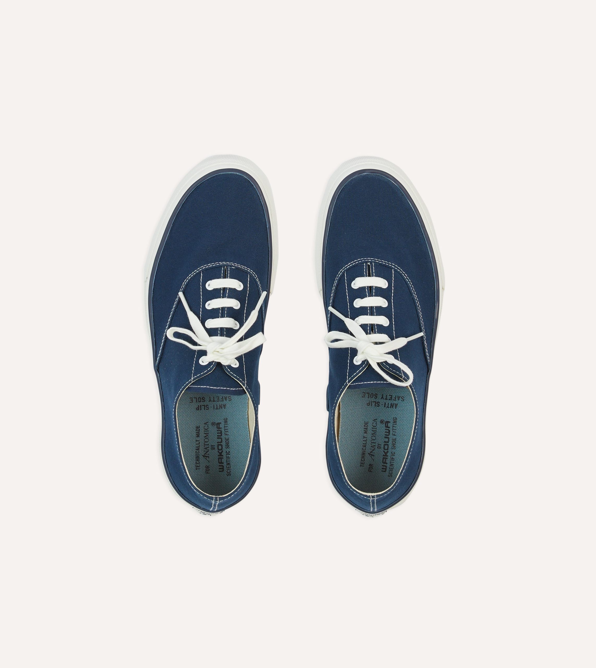 Wakouwa by Anatomica Navy Cotton Canvas Oxford Trainers - Image 4