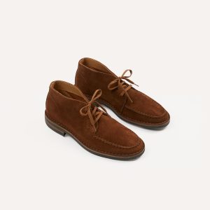 Crosby Moc-Toe Chukka Boot Light Brown Roughout Suede with Rubber Sole