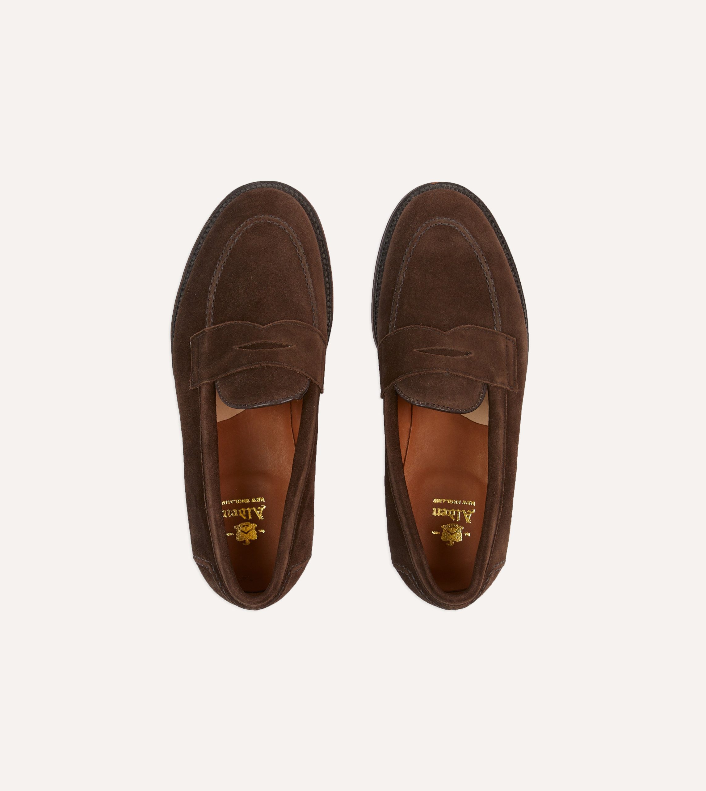 Alden Brown Suede Penny Loafer - Image 5