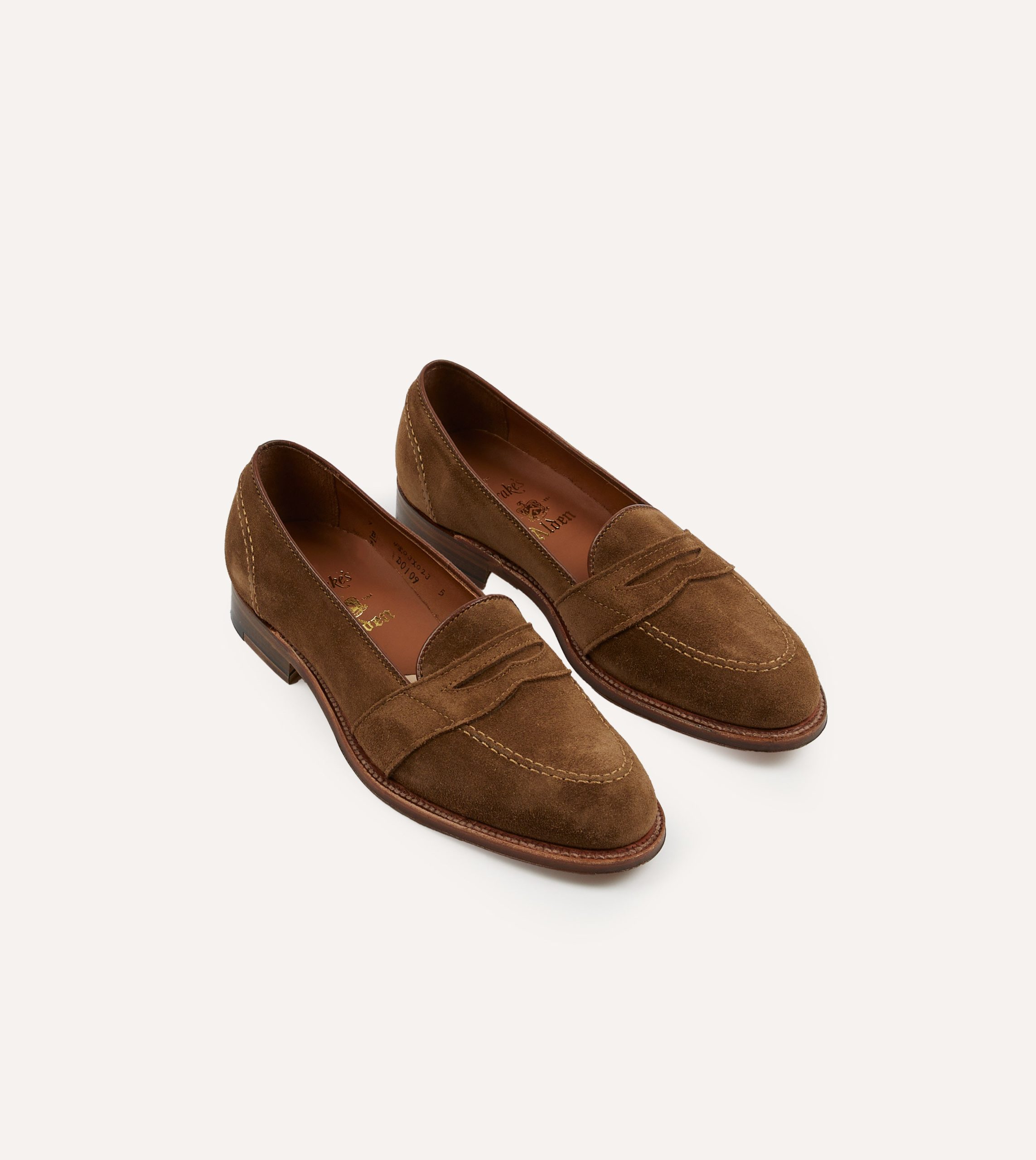 Alden Snuff Suede Full Strap Loafer