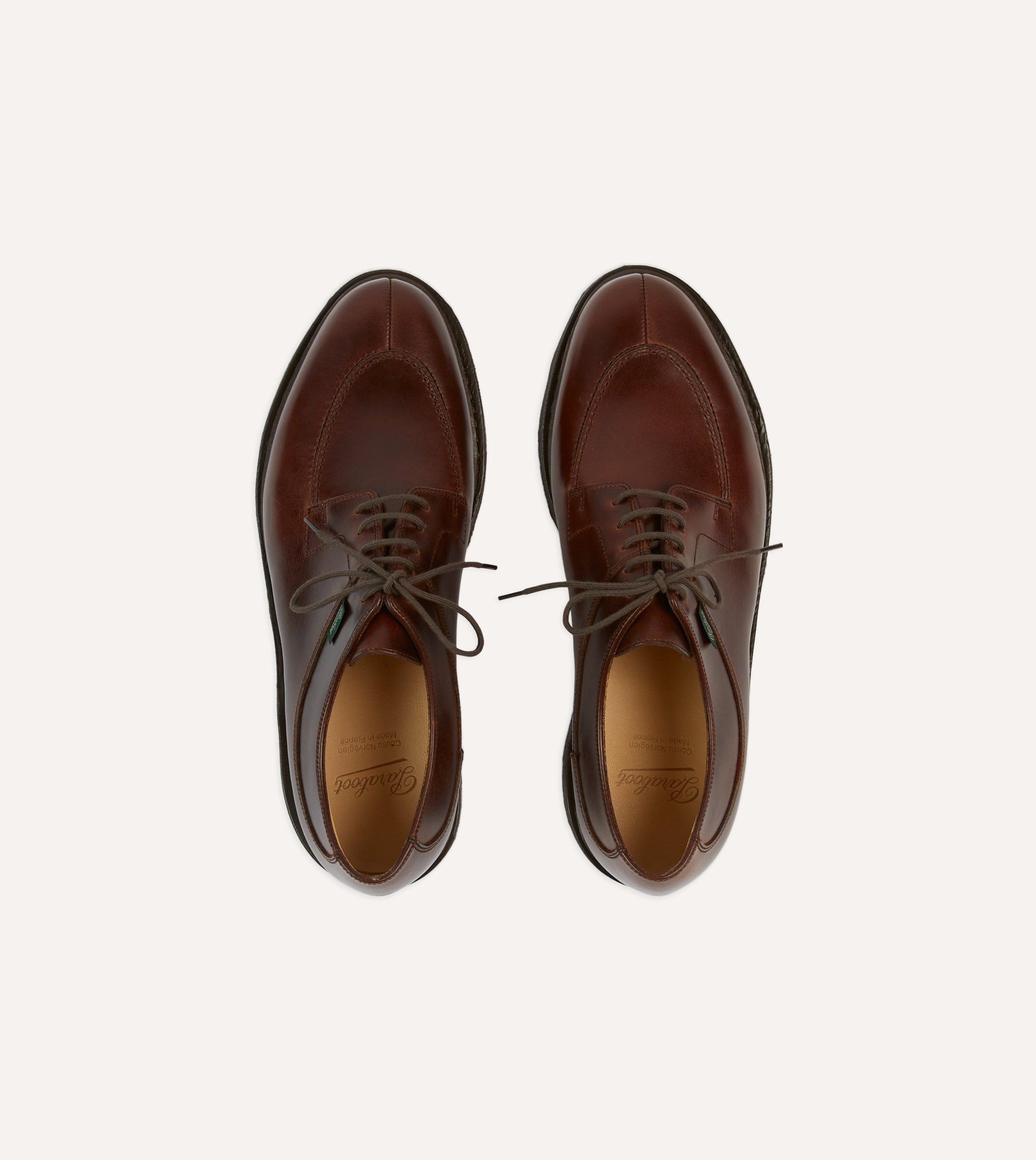 Paraboot Avignon Brown Leather Derby Shoe - Image 4