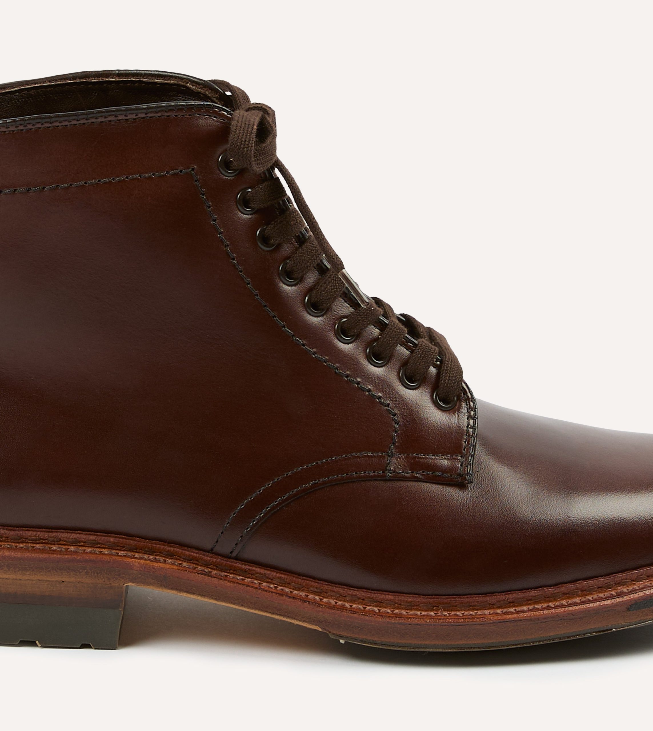 Alden Brown Calf Leather Plain Toe Boot - Image 3