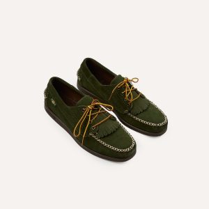 Drake's by Sebago Campsides Askook Kilt Green Suede Shoe
