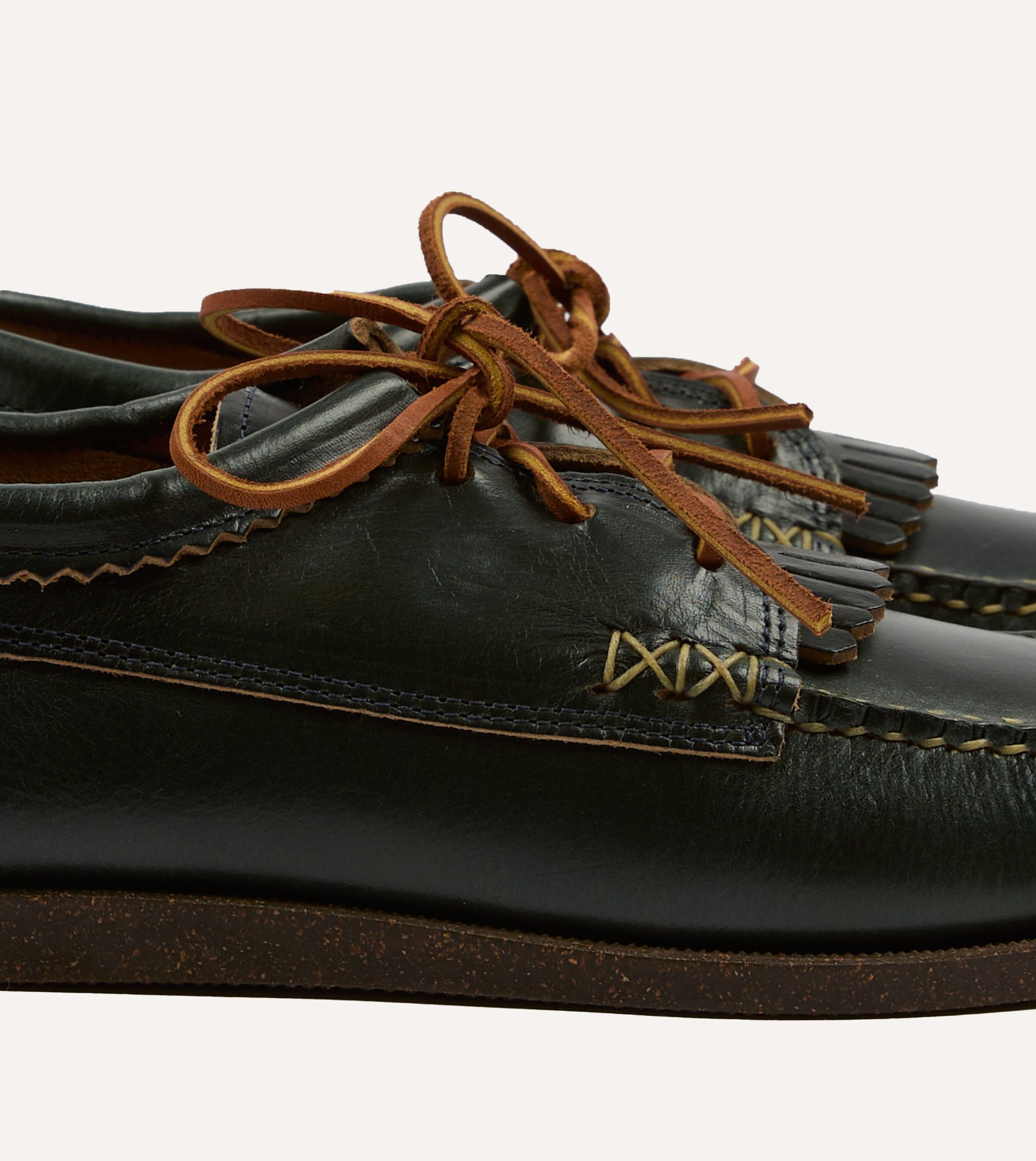 Yuketen Navy Kiltie Blucher with Camp Sole - Image 3