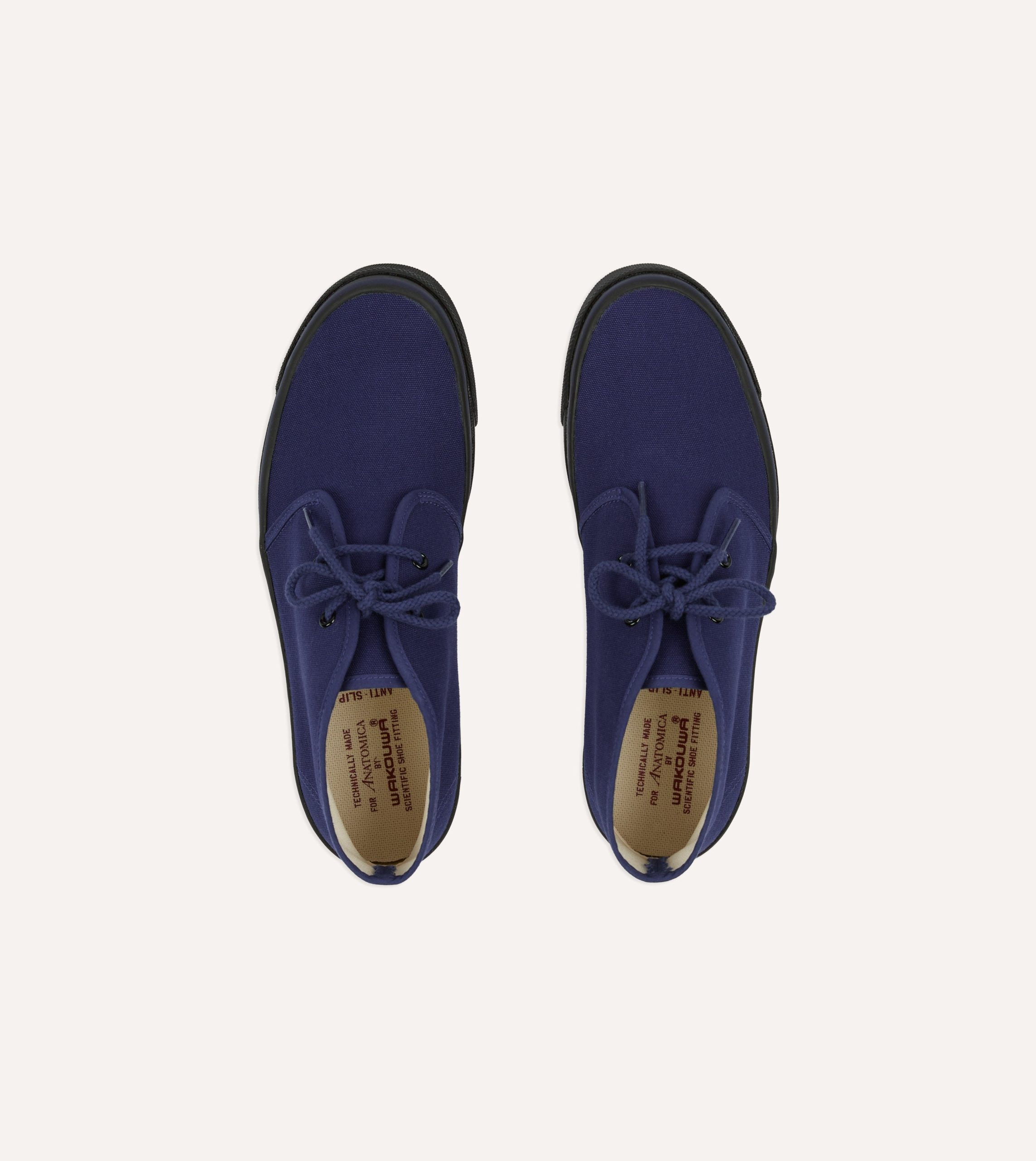 Wakouwa by Anatomica Navy Cotton Canvas Chukka Trainers - Image 4