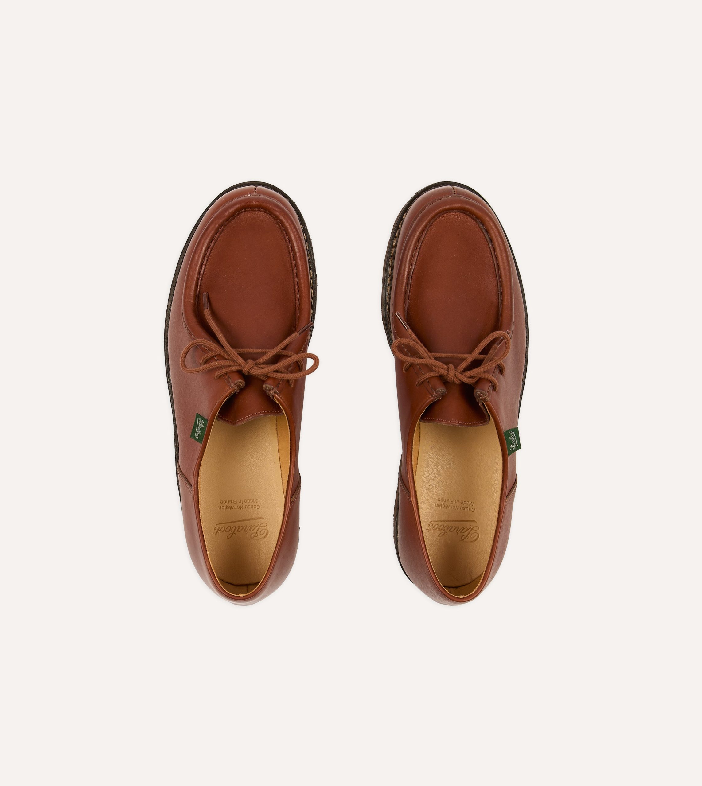 Paraboot Michael Marron Leather Derby Shoe - Image 4