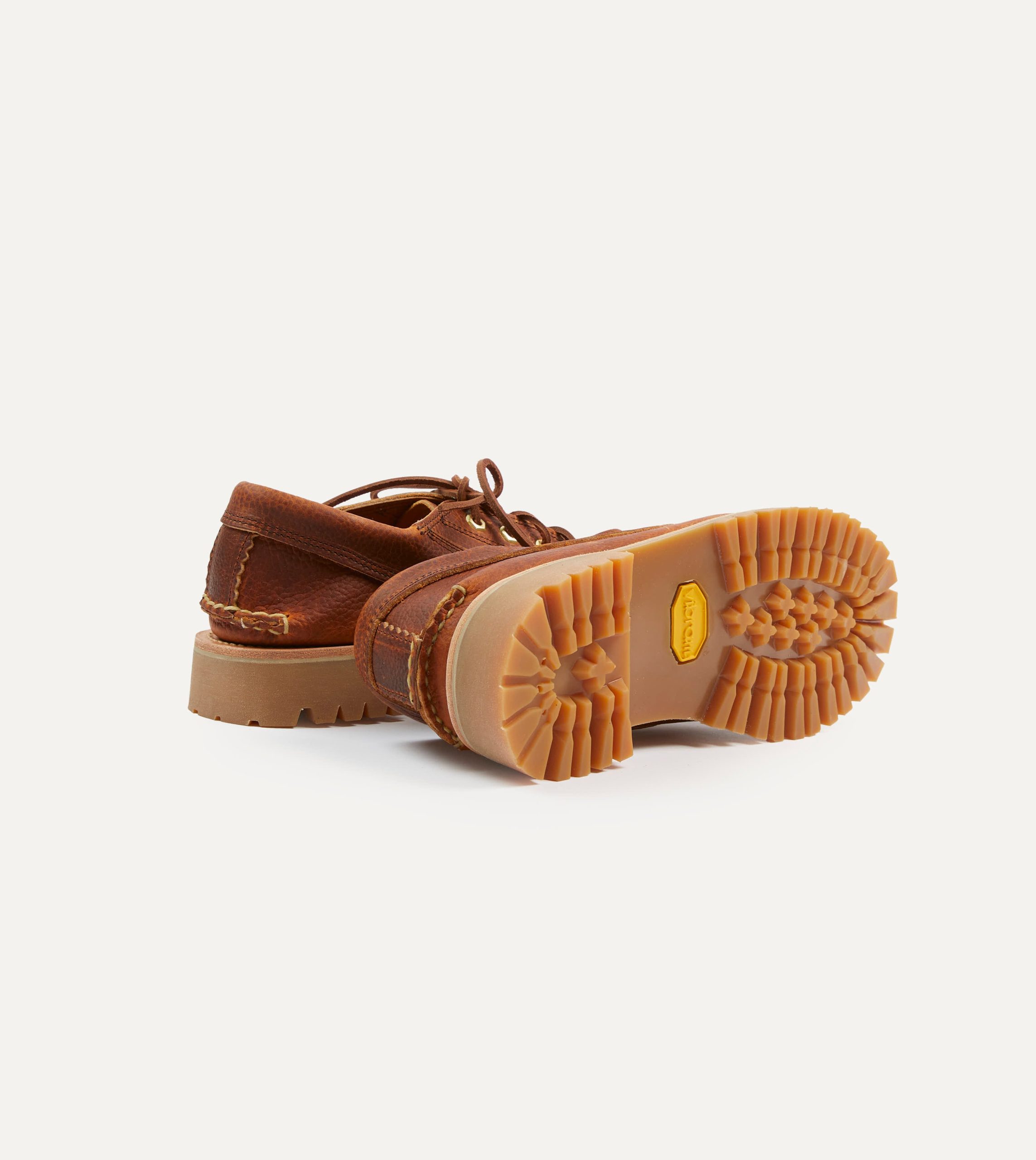 Yuketen Brown Leather Angler Moc Shoe - Image 2