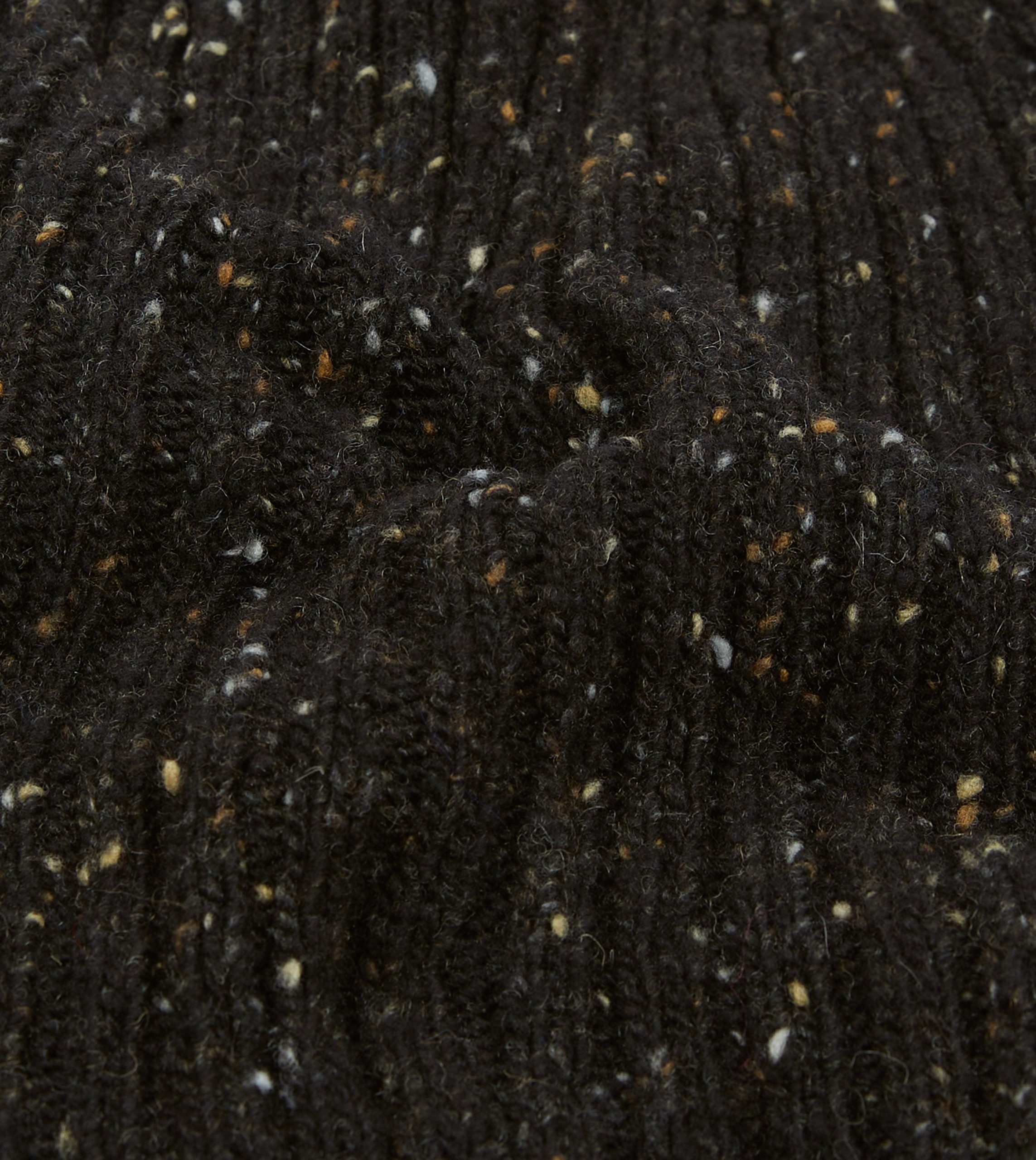 Dark Brown Donegal Ribbed Merino Knit Cap - Image 2