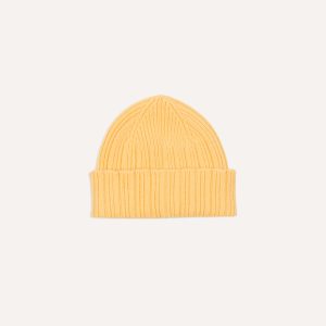 Yellow Geelongora Ribbed Knit Cap