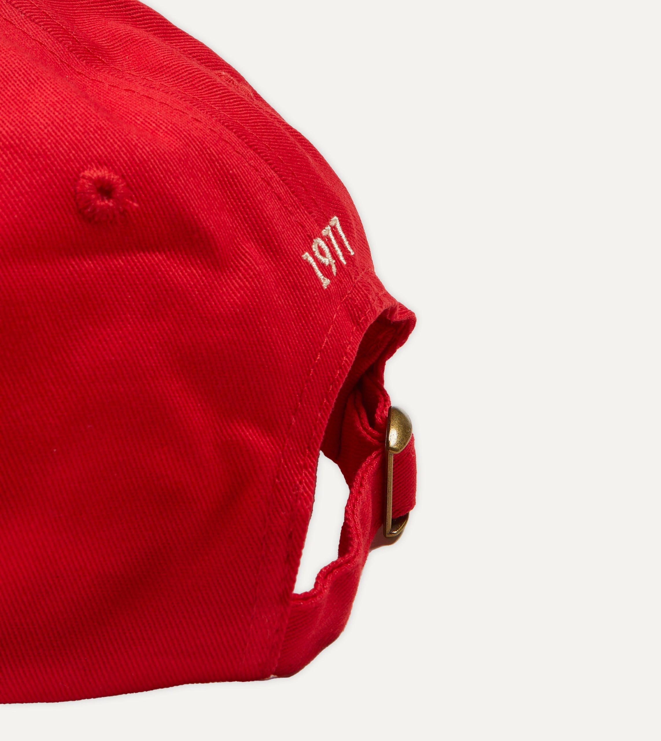 Red 'D' Flag Emblem Cotton Twill Baseball Cap - Image 2
