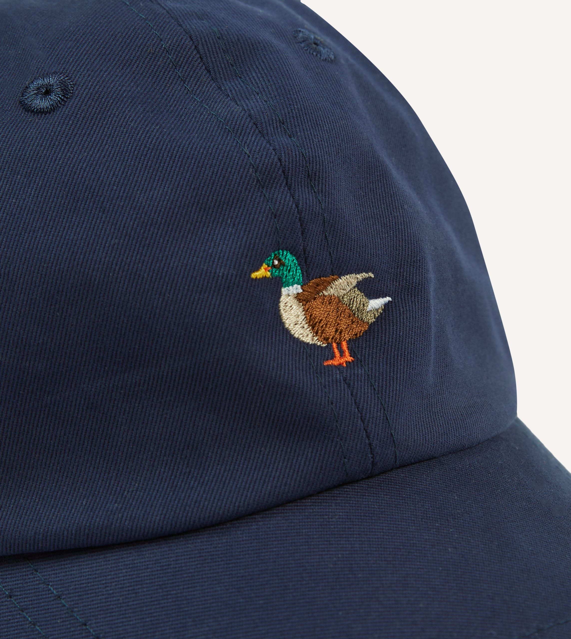 Navy Duck Emblem Cotton Baseball Cap - Image 3