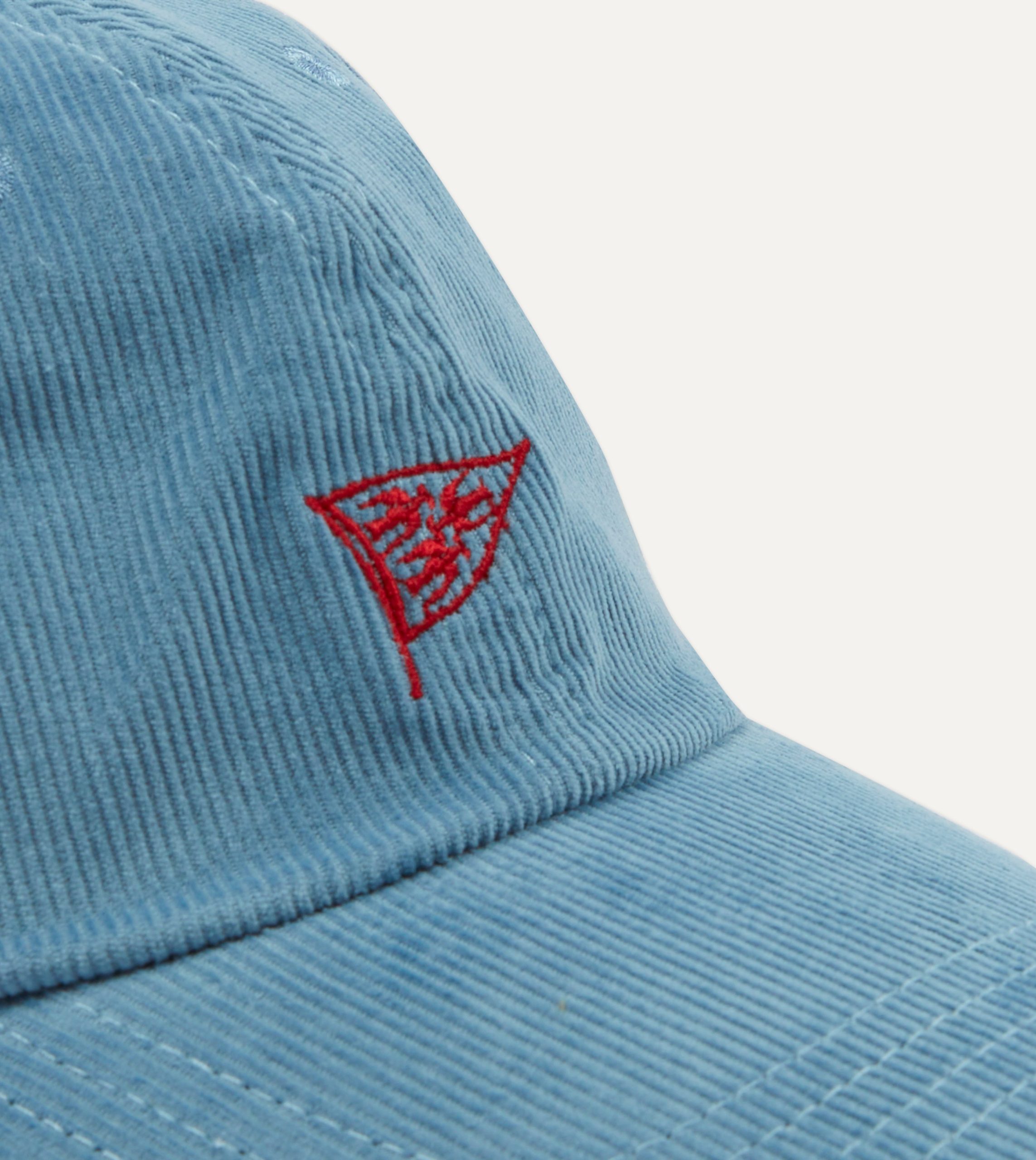 Blue Pigeon Flag Emblem Cotton Corduroy Baseball Cap - Image 3