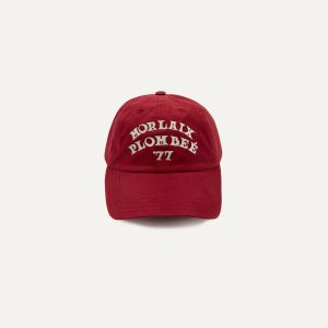 Red Morlaix Plombeé '77 Cotton Twill Baseball Cap