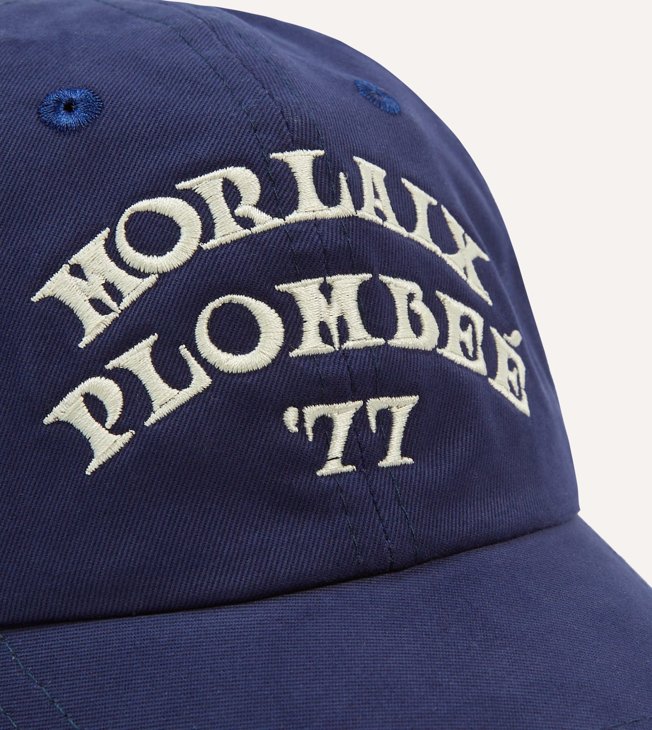 Navy Morlaix Plombeé '77 Cotton Twill Baseball Cap - Image 3
