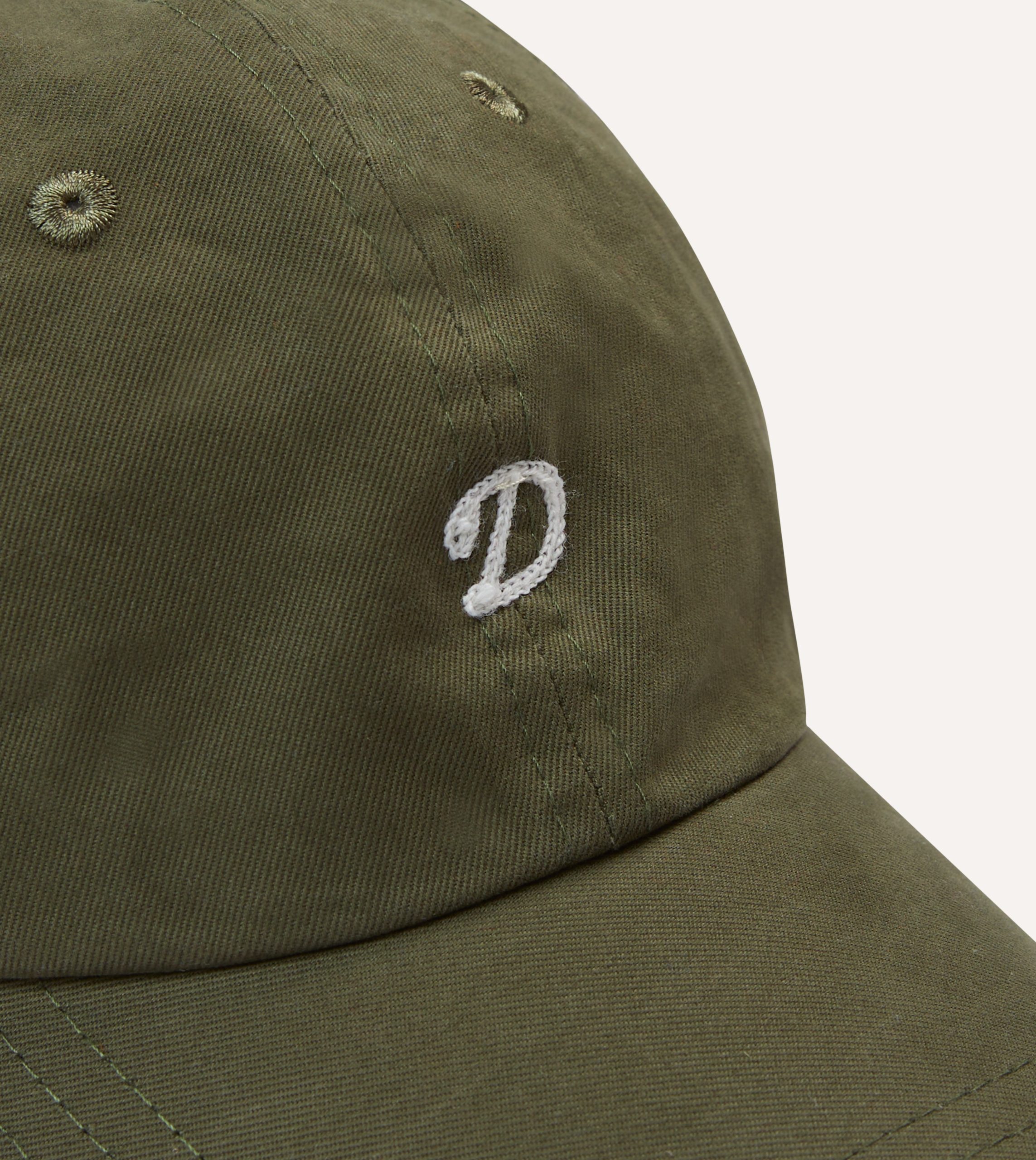 Green Chainstitch 'D' Cotton Twill Baseball Cap - Image 3