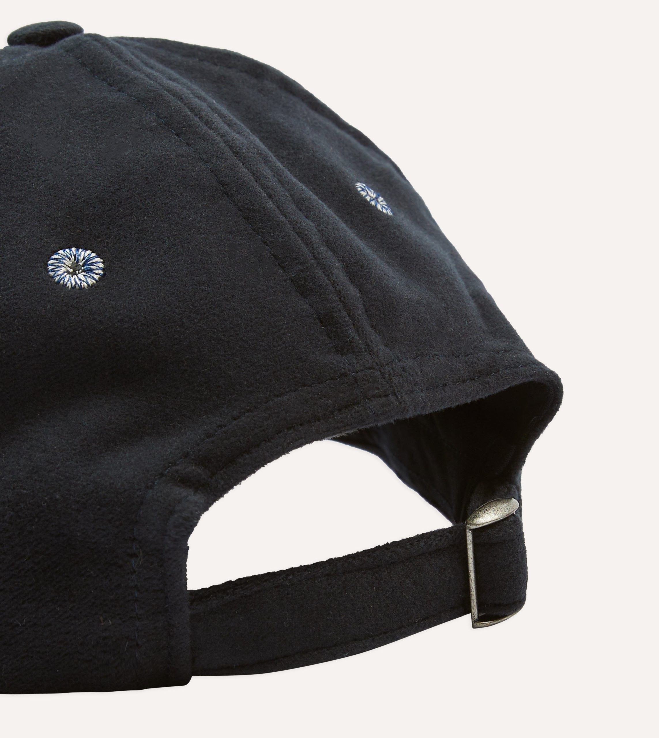 Navy Horse Emblem Moleskin Baseball Cap - Image 2