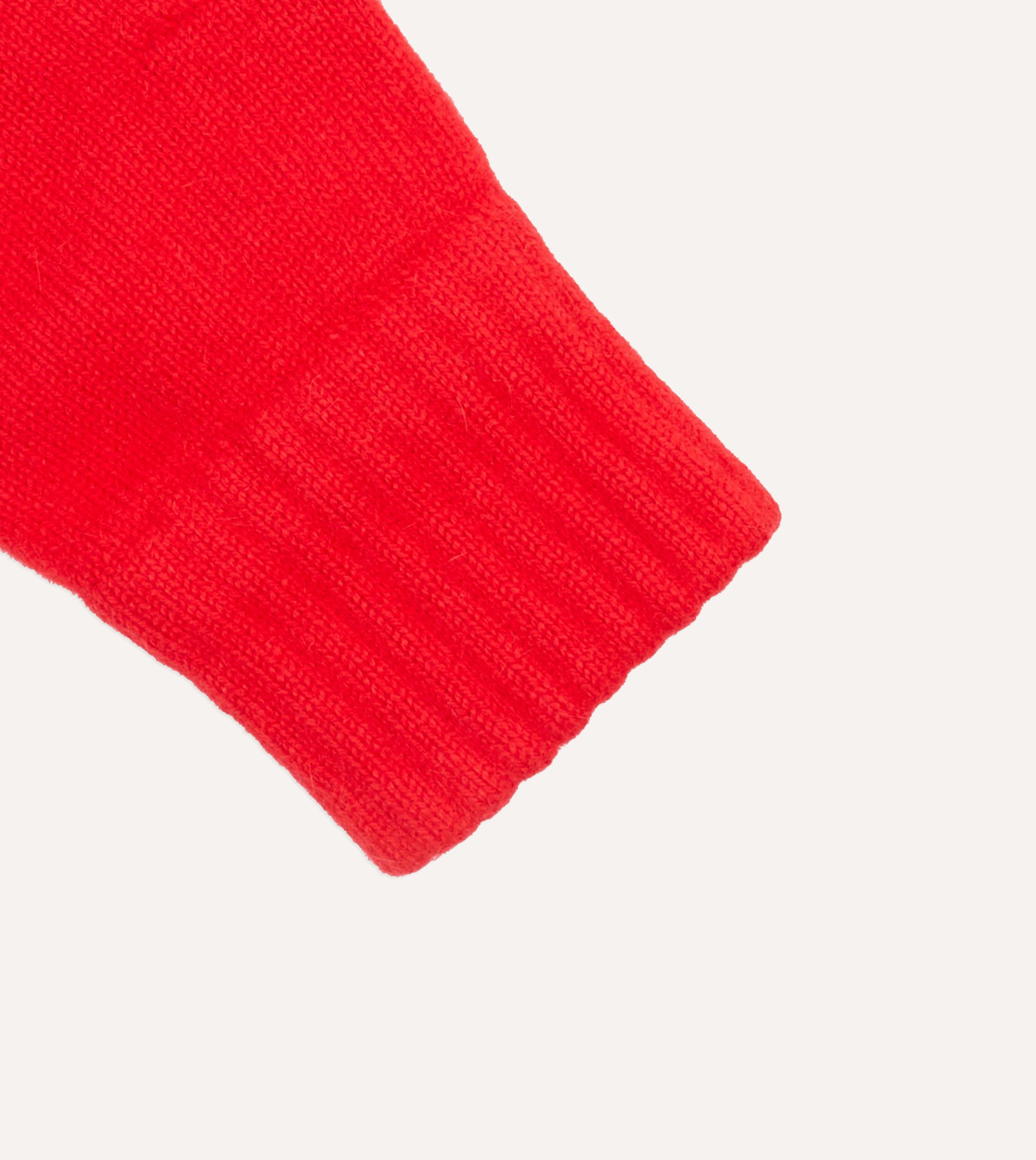Red Geelongora Fingerless Knitted Gloves - Image 2