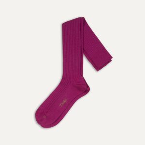 Magenta Wool Over-the-Calf Socks