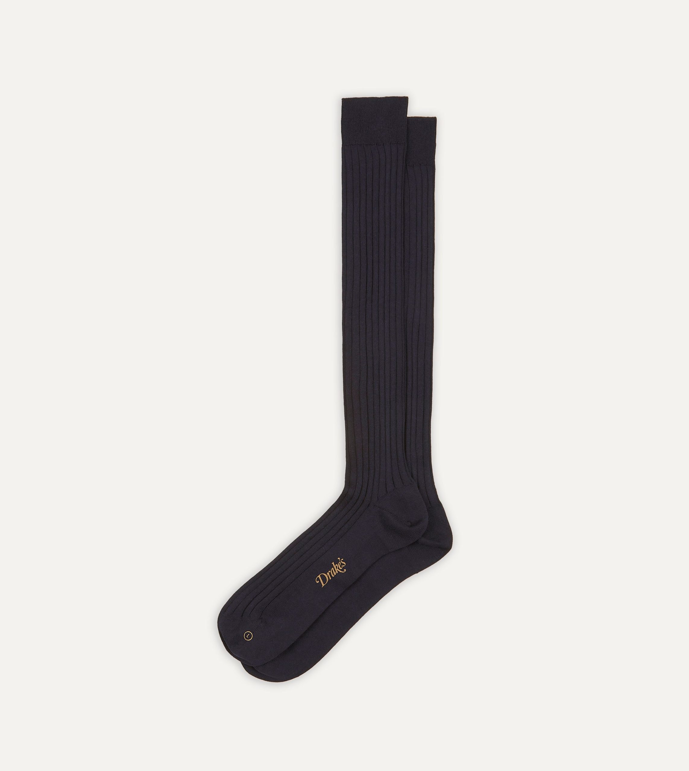 Dark Navy Cotton Over-the-Calf Socks - Image 4