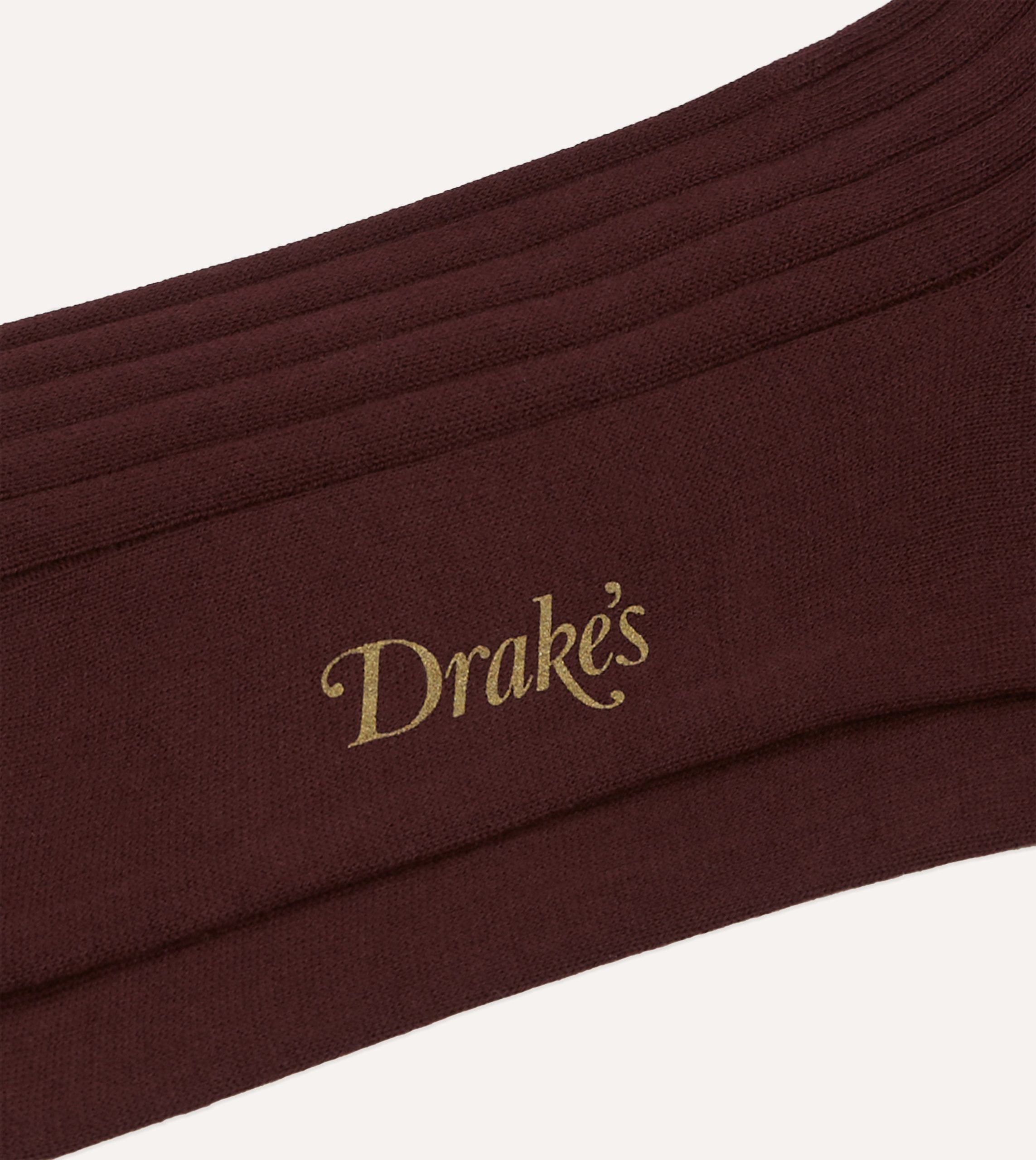 Burgundy Cotton Over-the-Calf Socks - Image 2