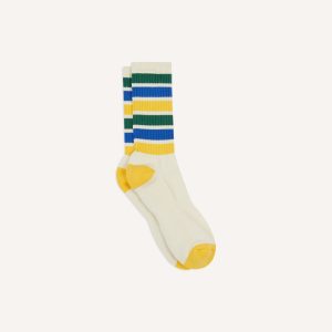 Ecru Multi 6 Stripe Cotton Sports Sock