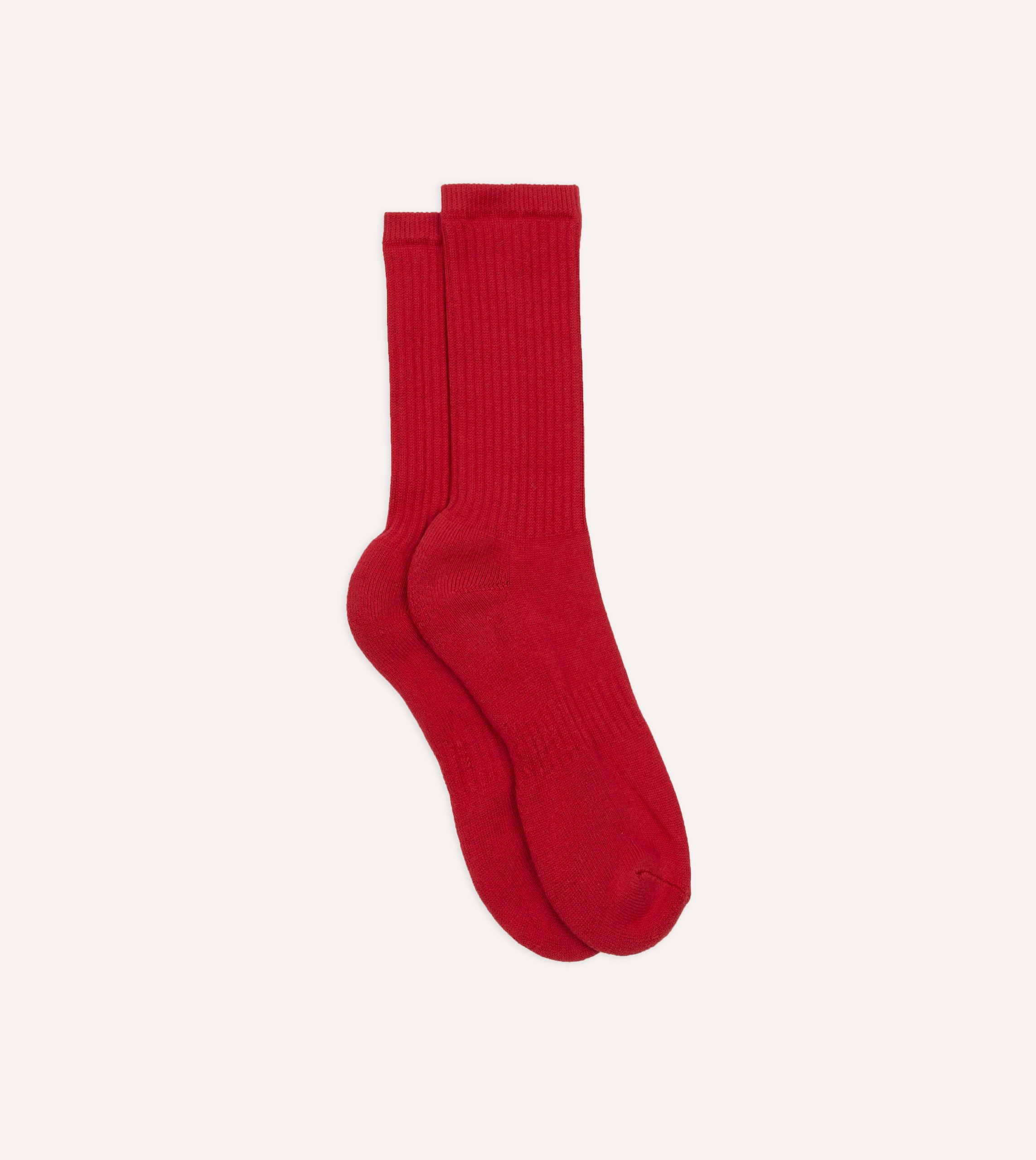 Red Cotton Sports Socks