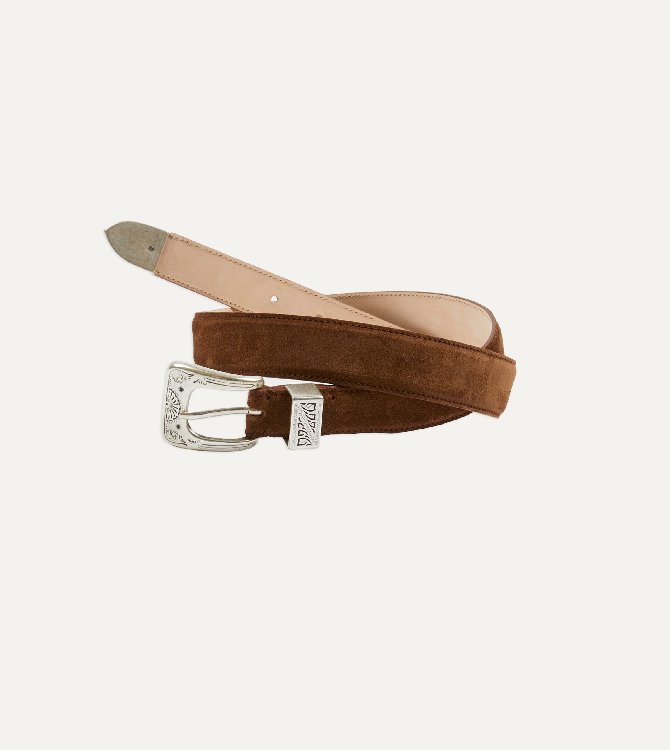 Light Brown Suede Western Belt - Image 6
