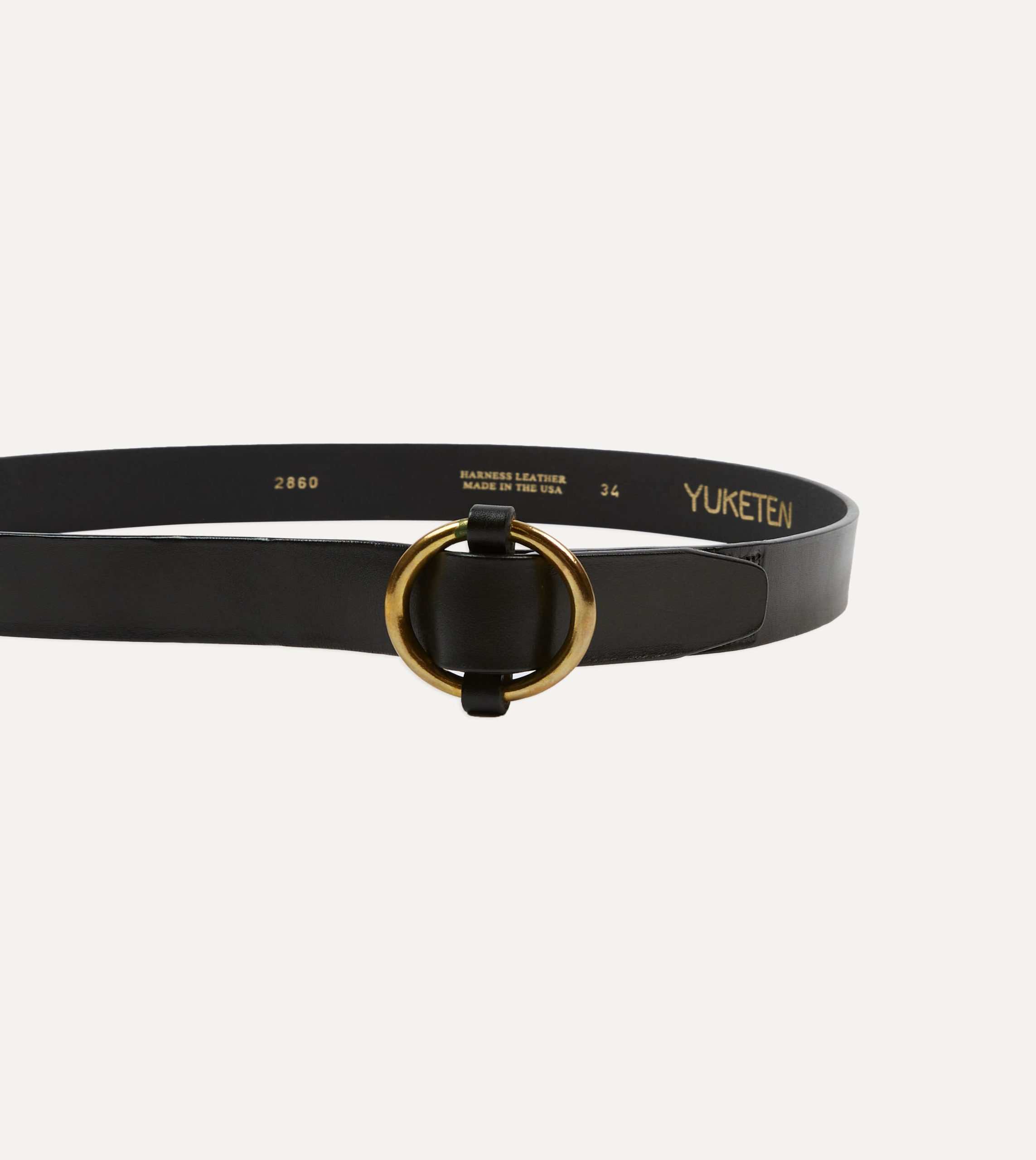 Yuketen Black Ring Leather Belt - Image 4