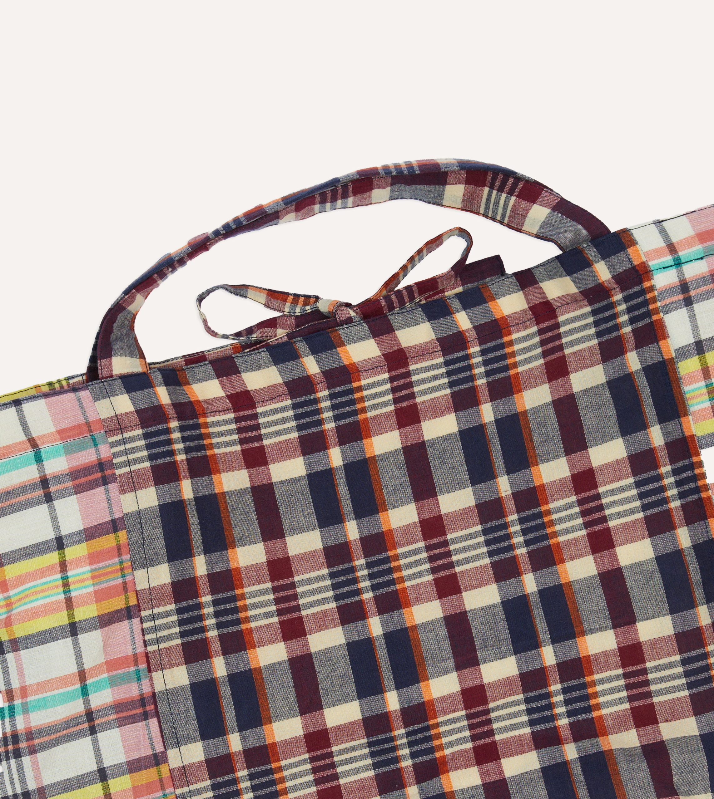 Patchwork Madras Cotton Tote Bag - Image 5